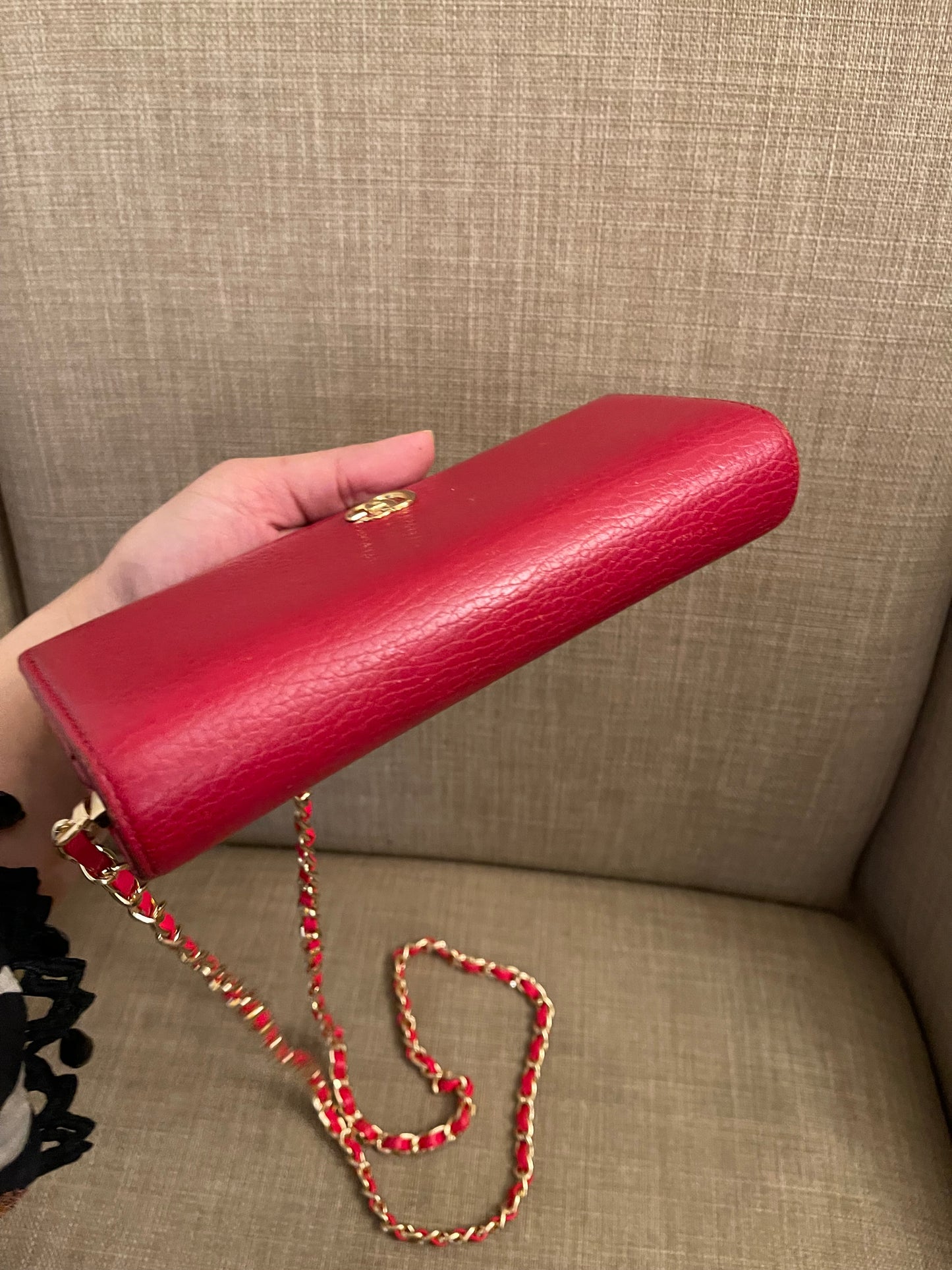 Authentic Gucci gg logo leather long wallet