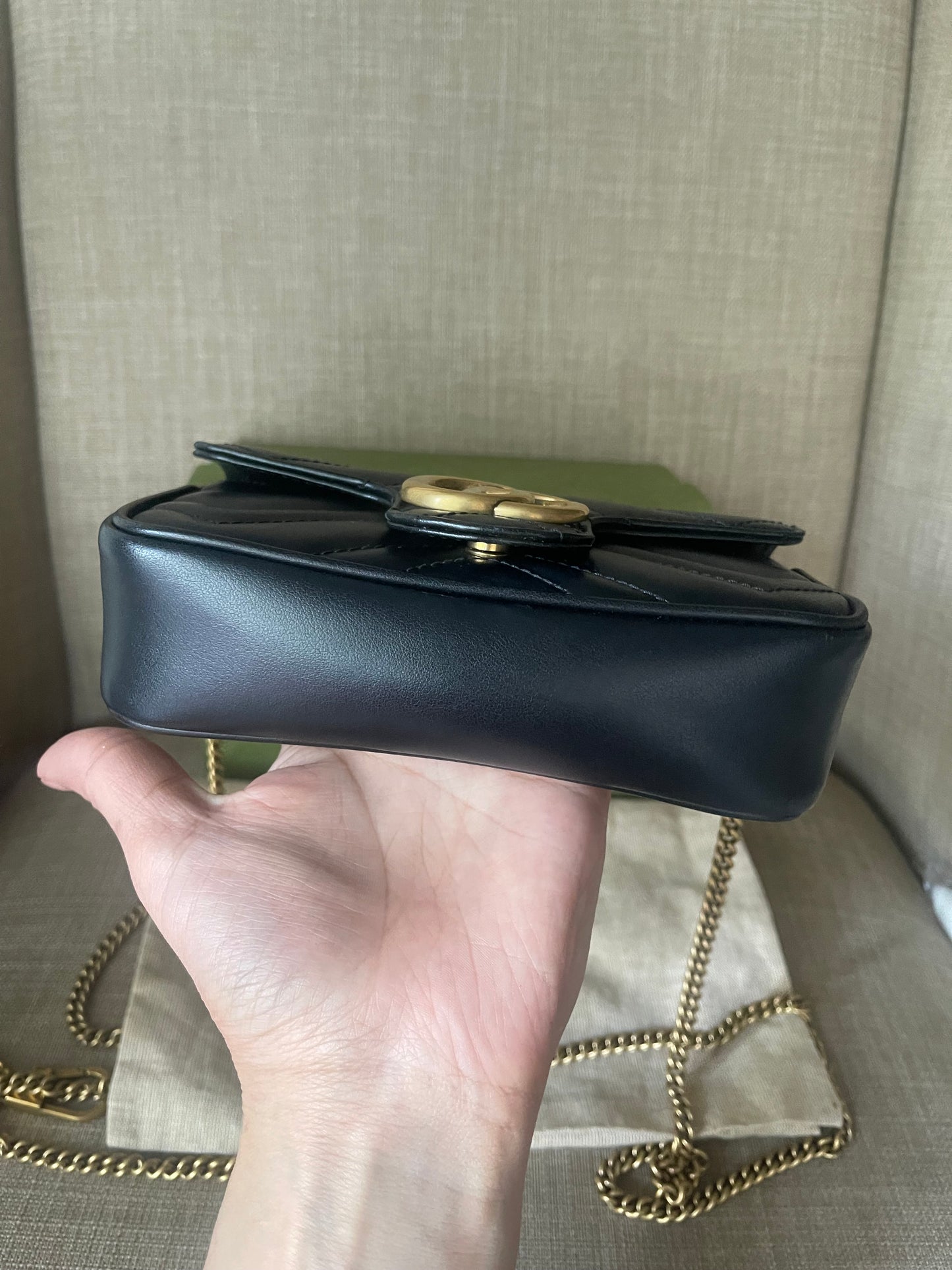 Authentic Gucci mini marmont bag black