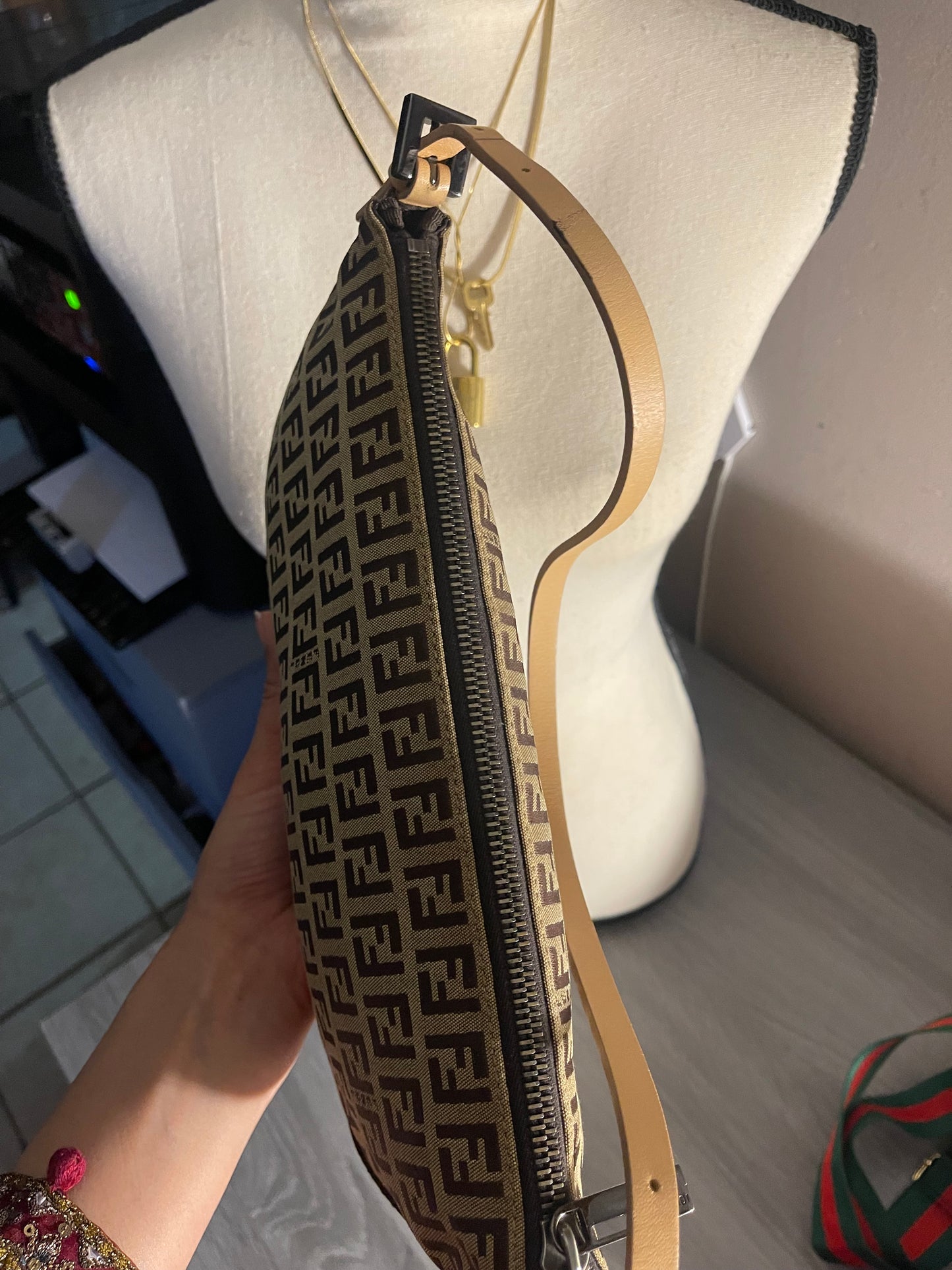 Authentic vintage fendi zucca shoulder bag