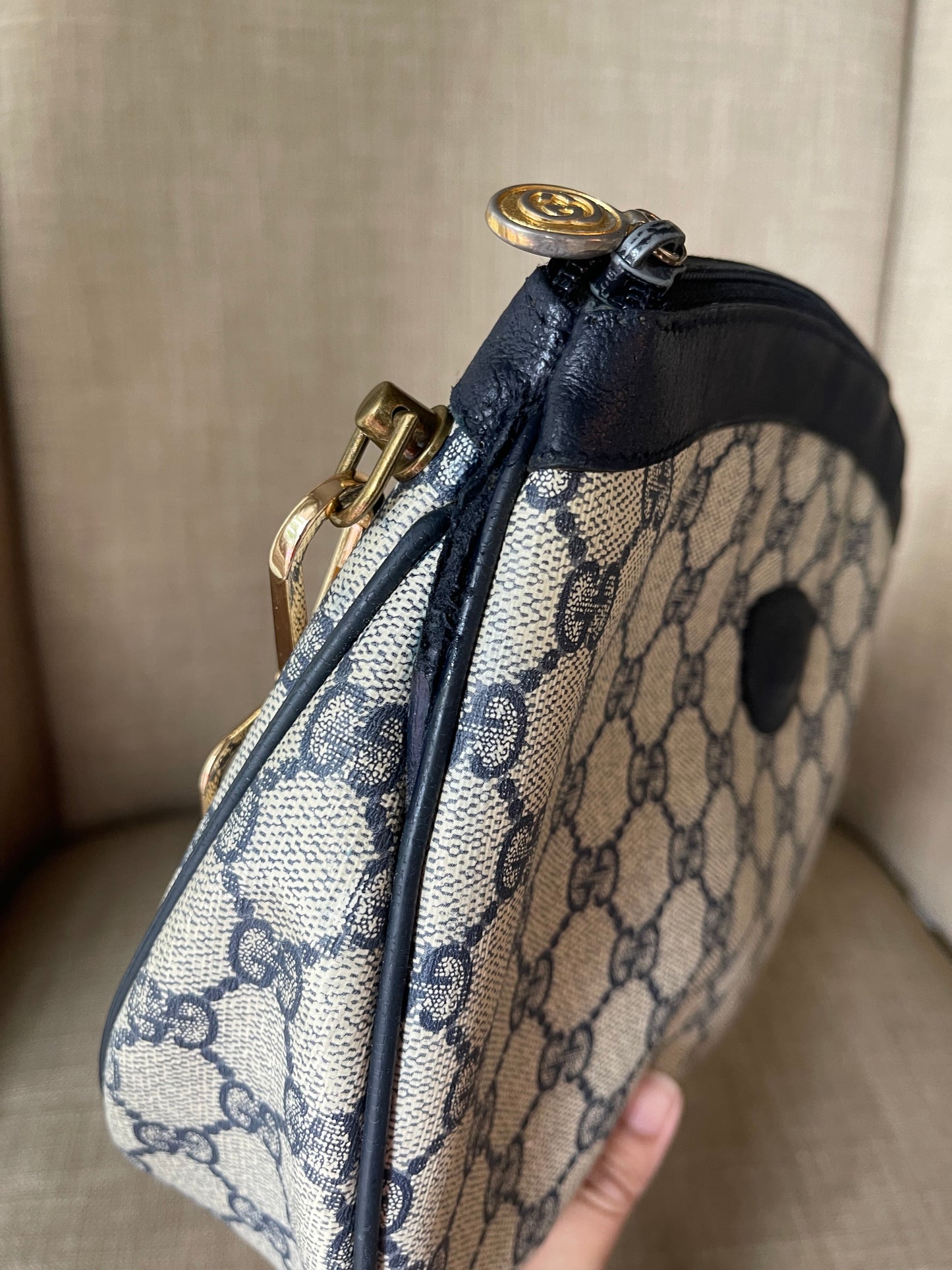 Authentic vintage Gucci blue crossbody bag