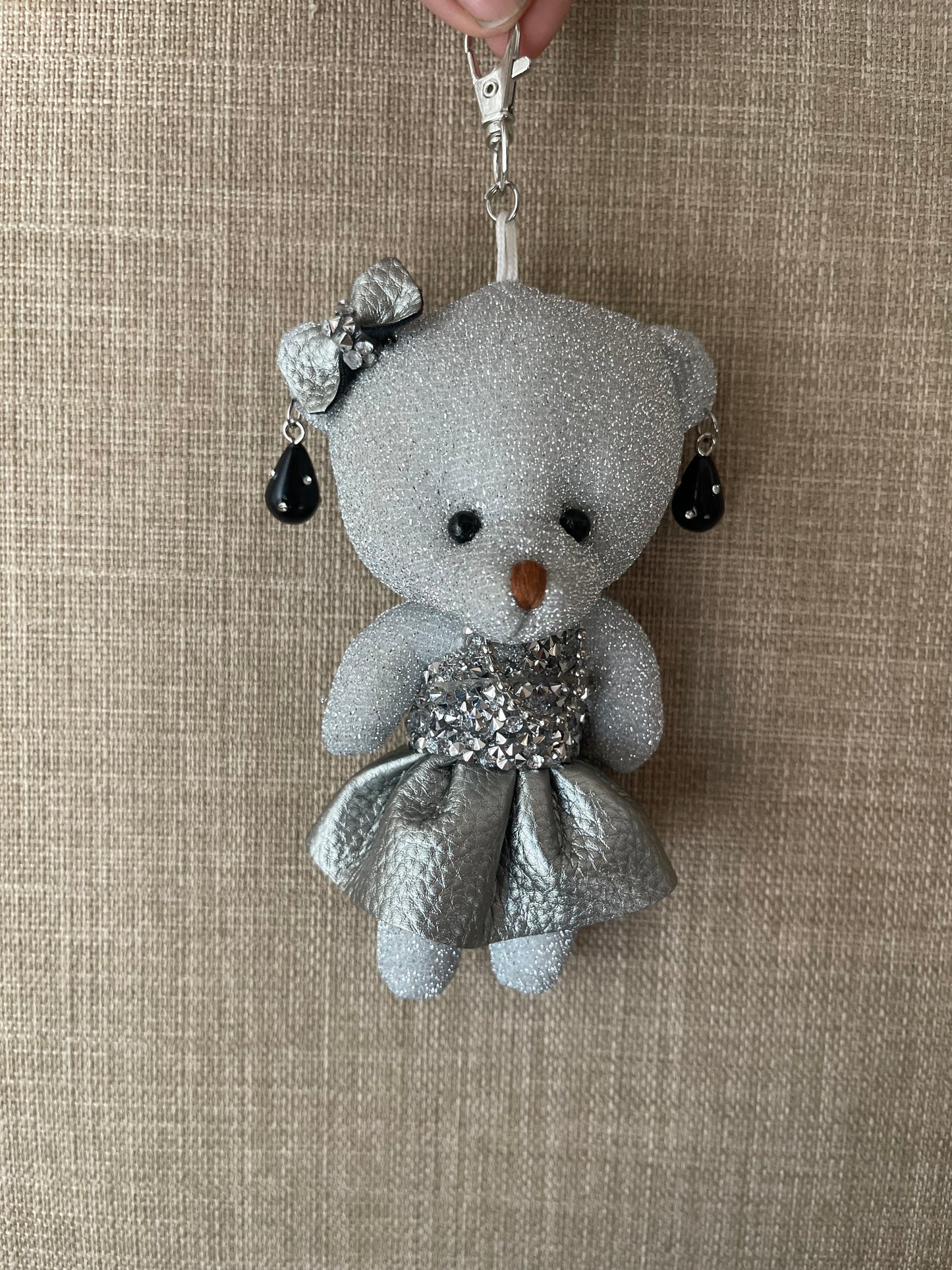 Handmade teddy key chain + bag charm