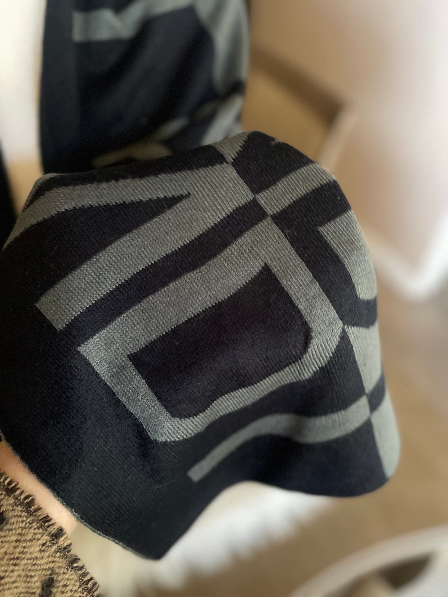 Authentic fendi vintage wool large scarf