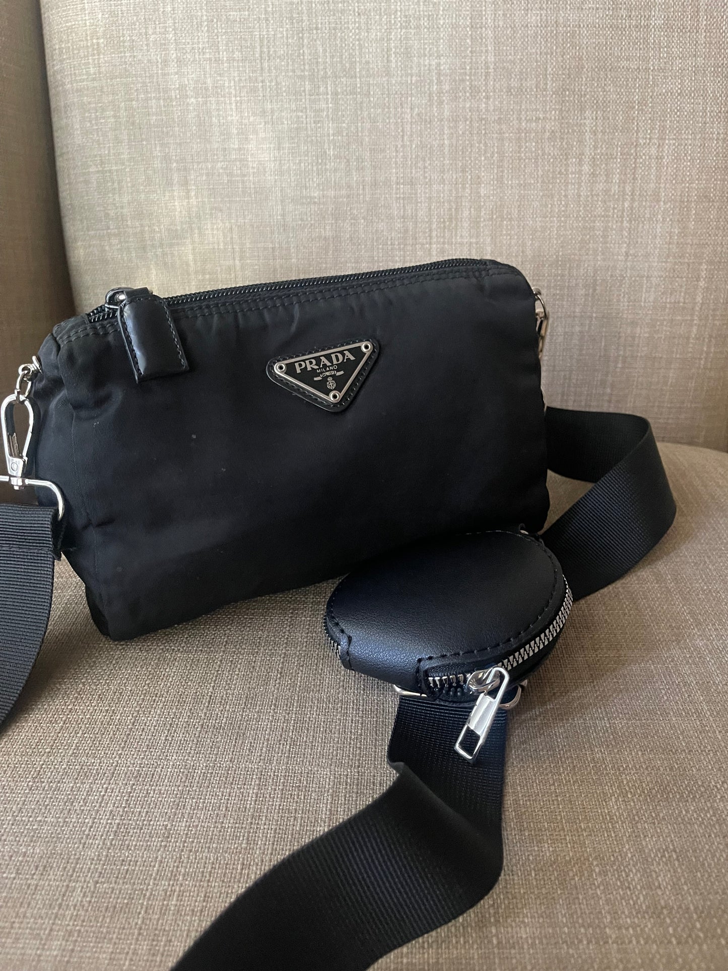 Authentic Prada nylon pouch crossbody