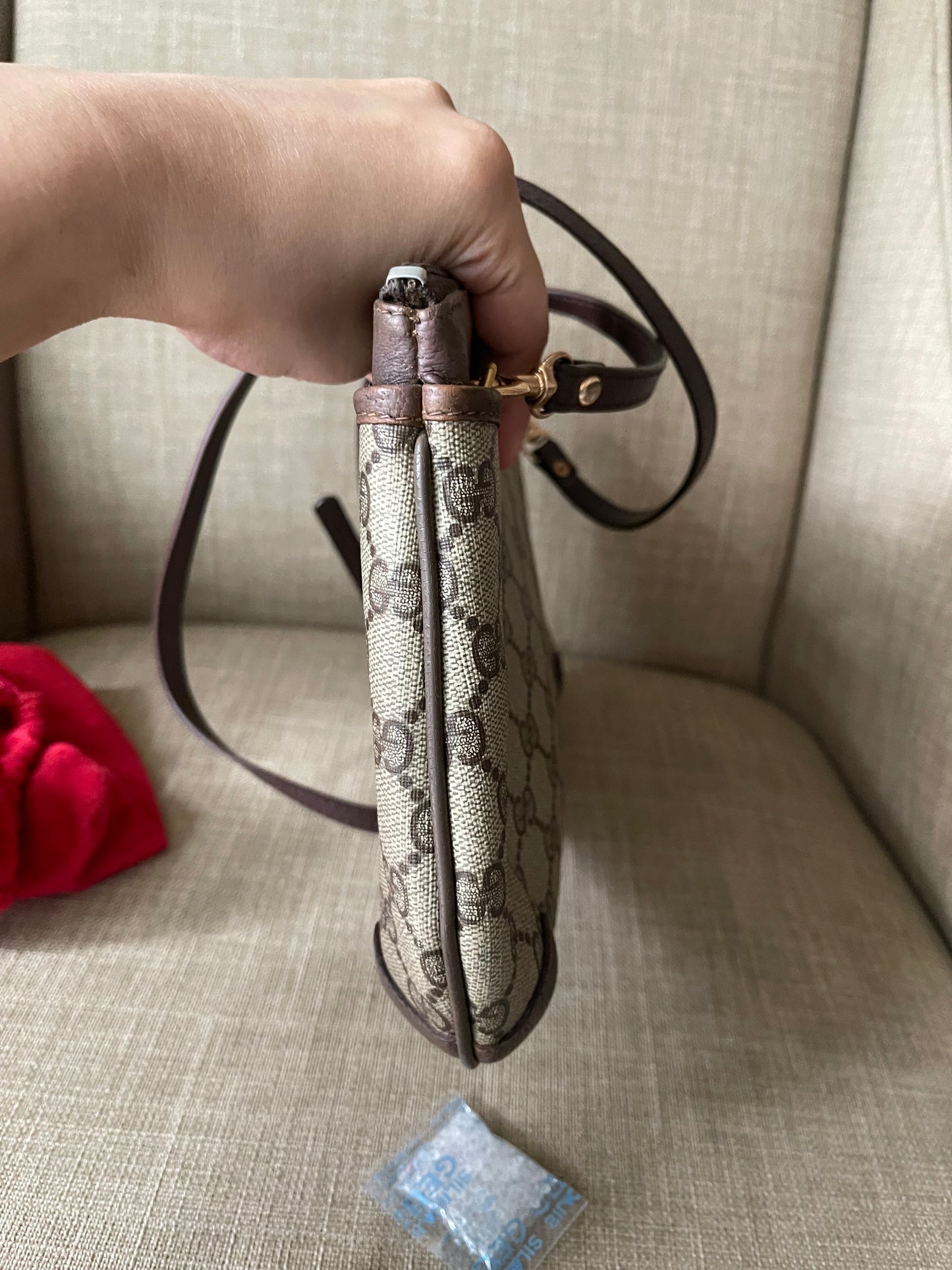 Authentic Gucci vintage web sherry line clutch crossbody bag