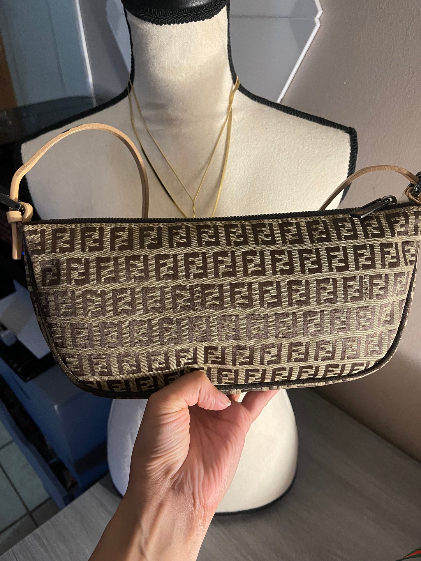 Authentic vintage fendi zucca shoulder bag
