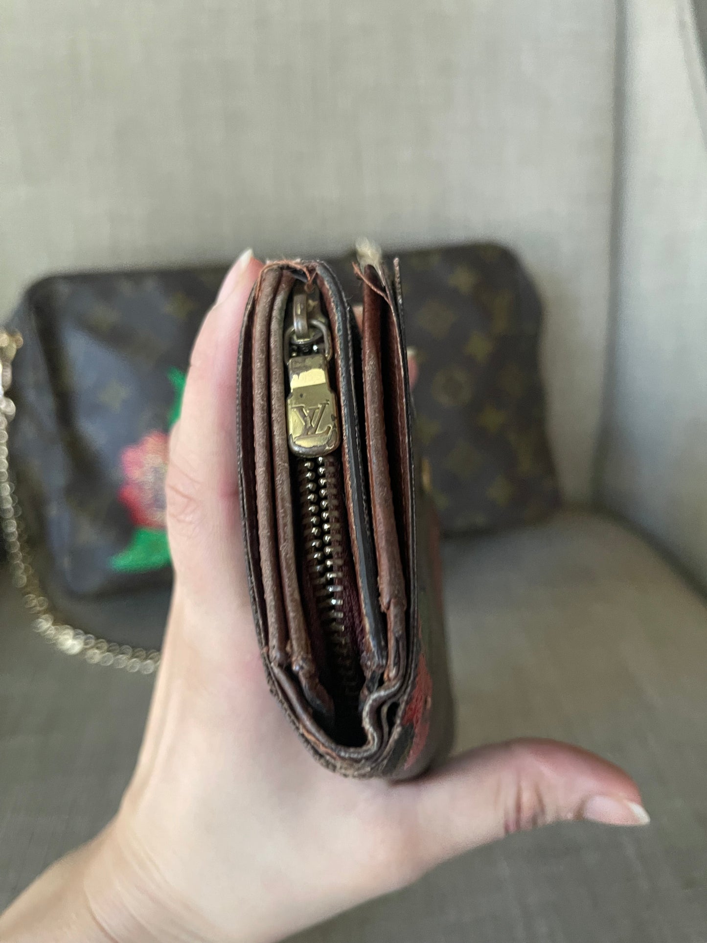 Authentic Louis Vuitton monogram clutch and wallet