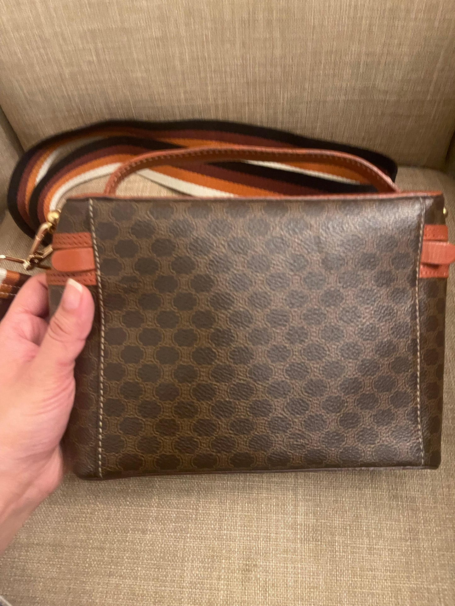 Authentic vintage Celine vanity clutch crossbody bag