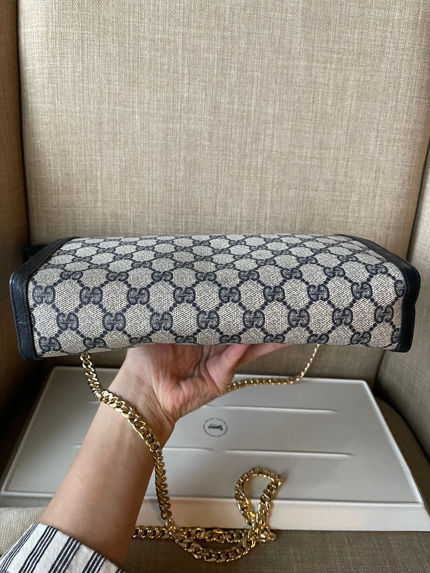 Authentic Gucci vintage web sherry line clutch crossbody