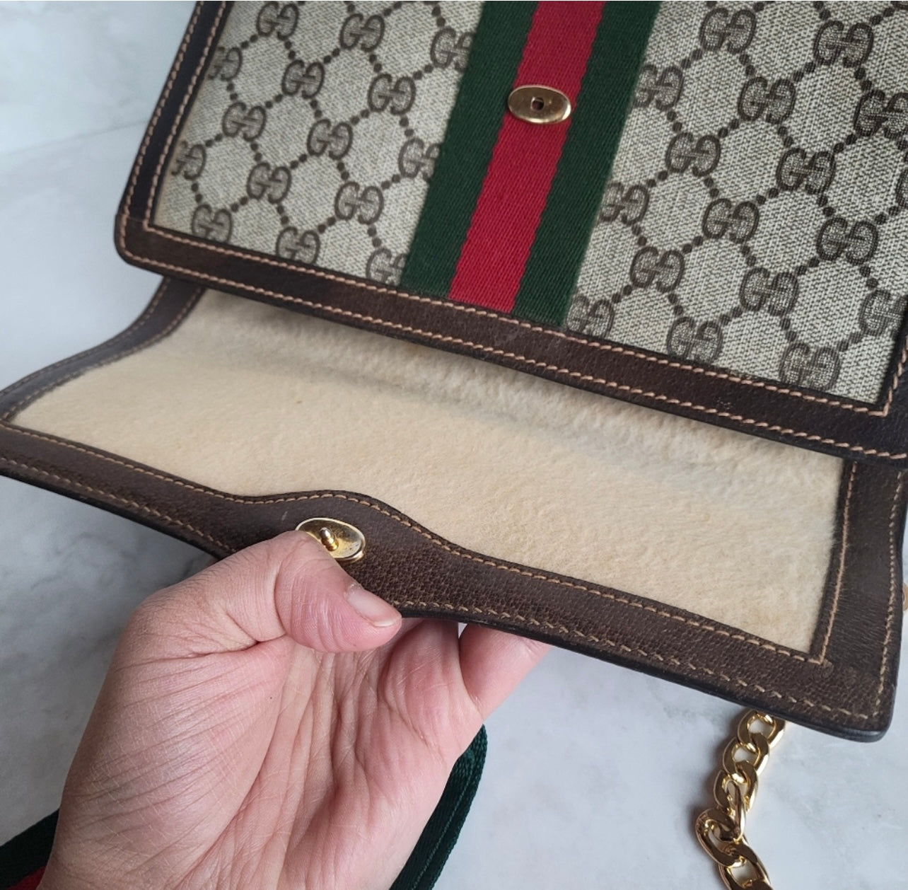 Authentic Gucci vintage sherry line clutch crossbody