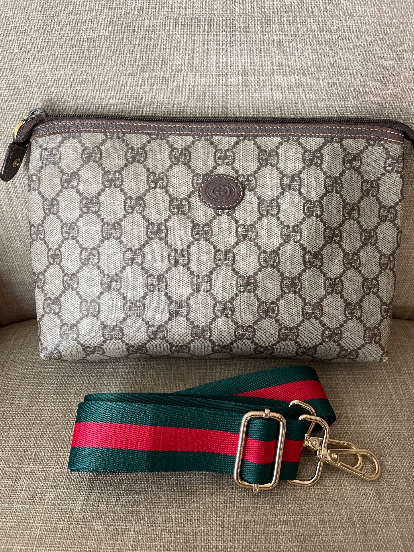 Authentic Gucci vintage web sherry line clutch crossbody