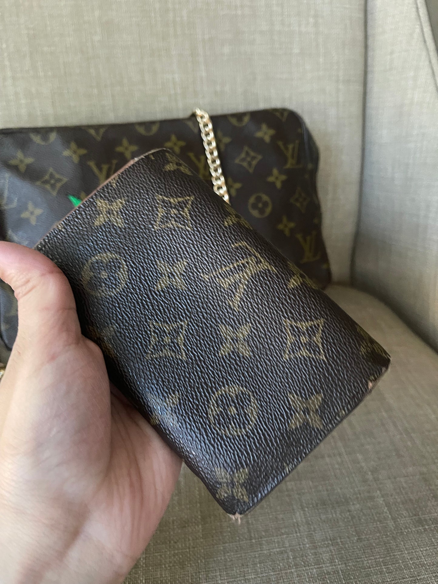 Authentic Louis Vuitton monogram clutch and wallet