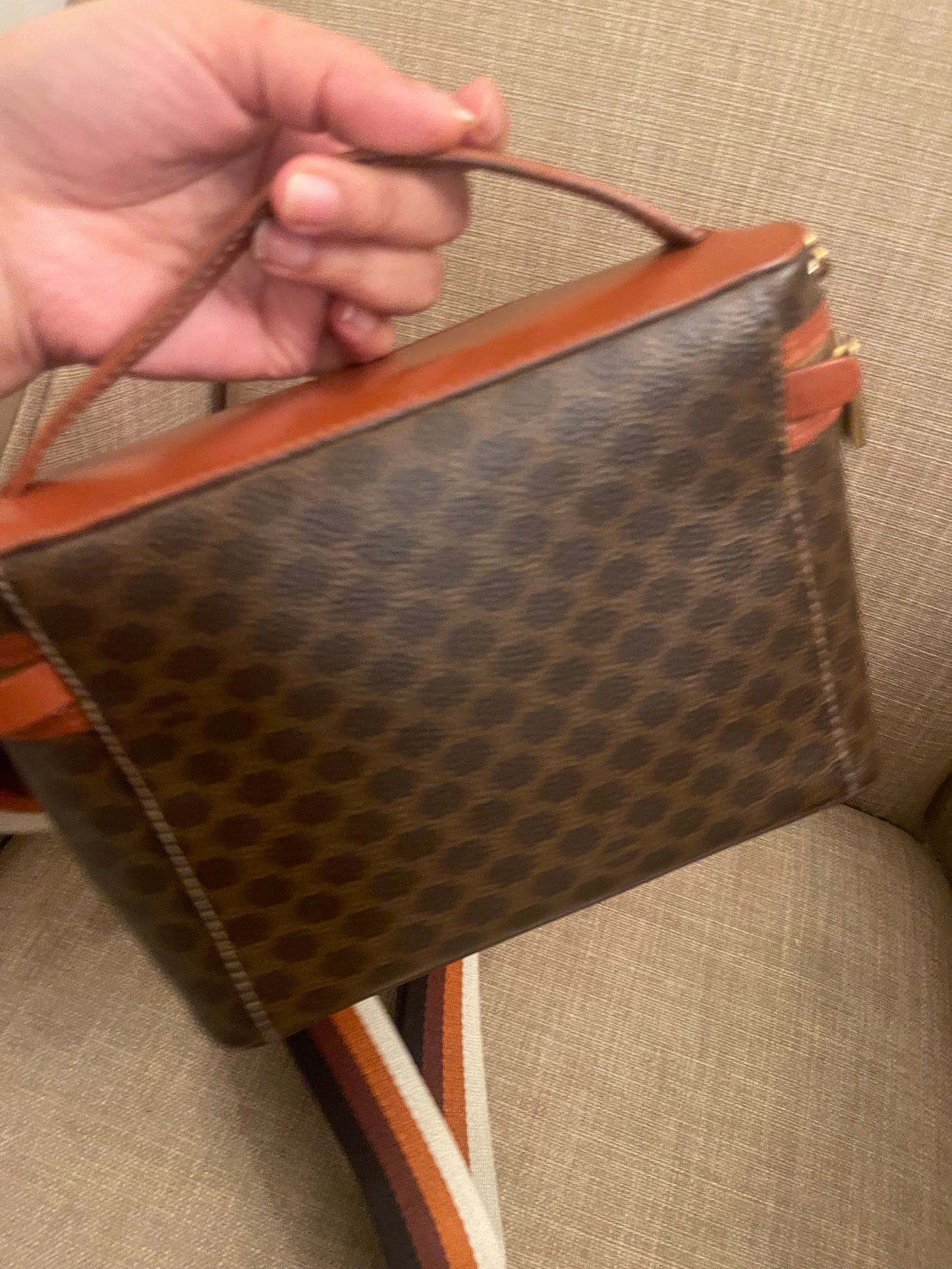 Authentic vintage Celine vanity clutch crossbody bag