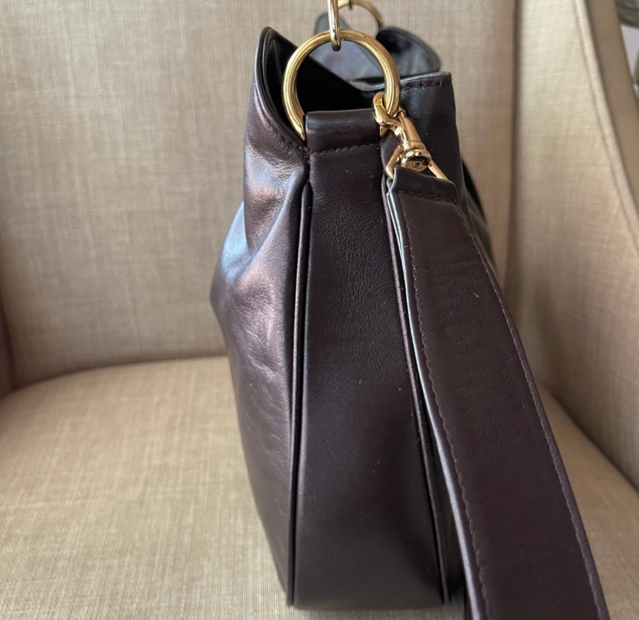 Authentic Gucci bamboo leather shoulder bag