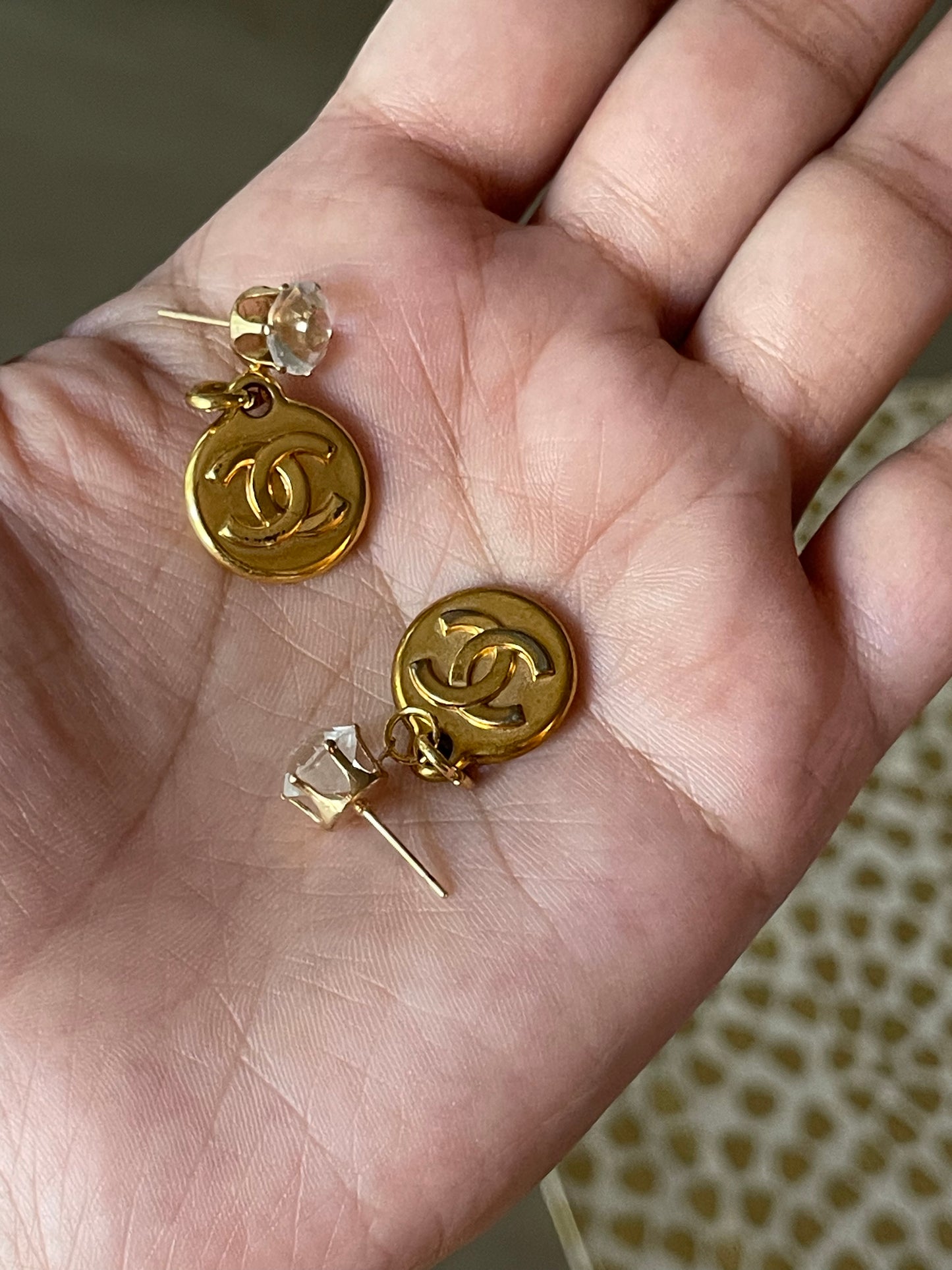 Authentic Chanel charm custom made earings