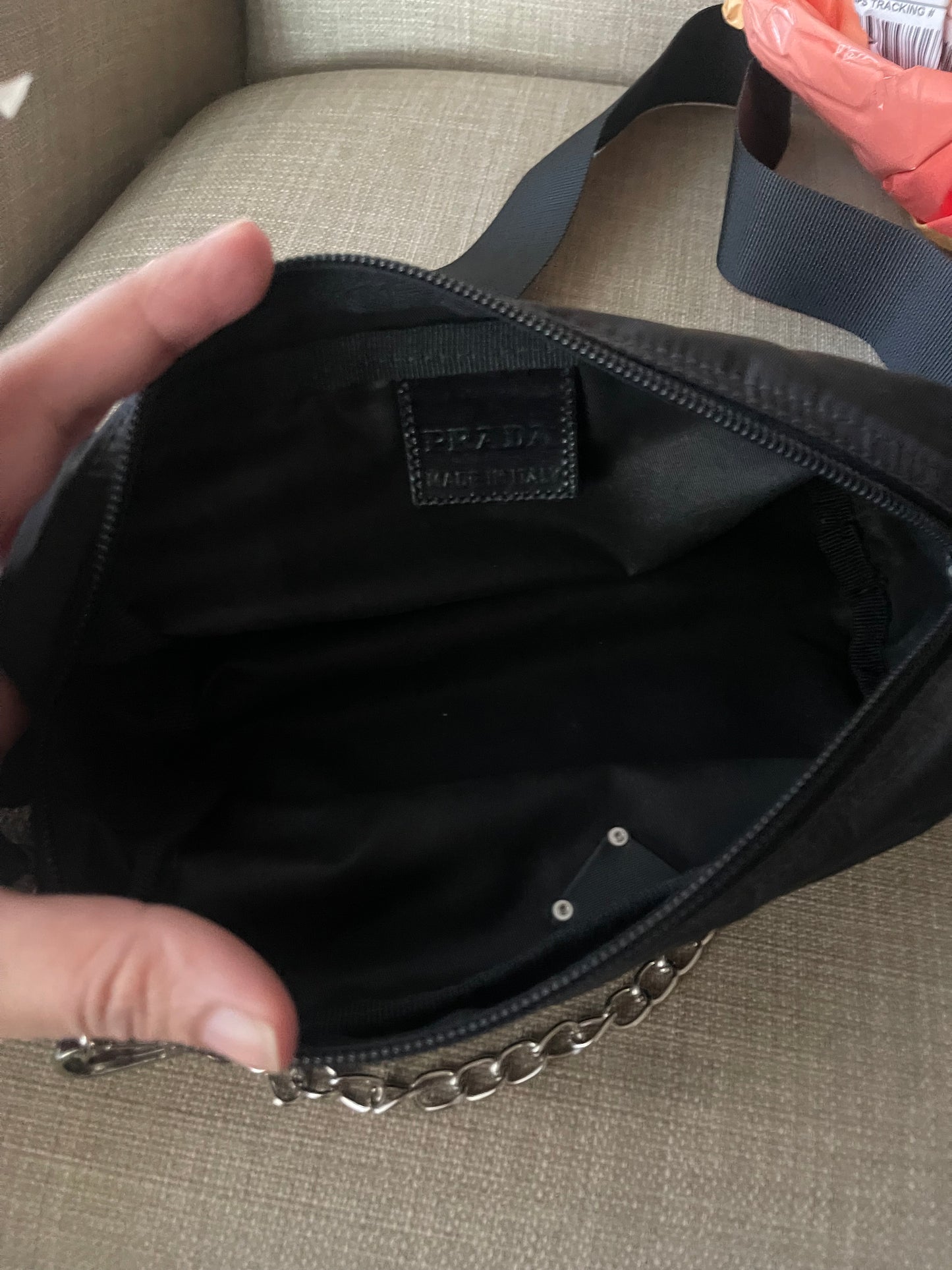 Authentic Prada accessory’s pouch turned into a crossbody