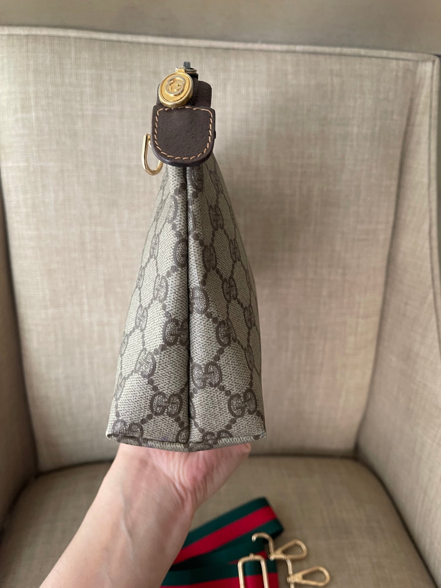 Authentic Gucci vintage web sherry line clutch crossbody