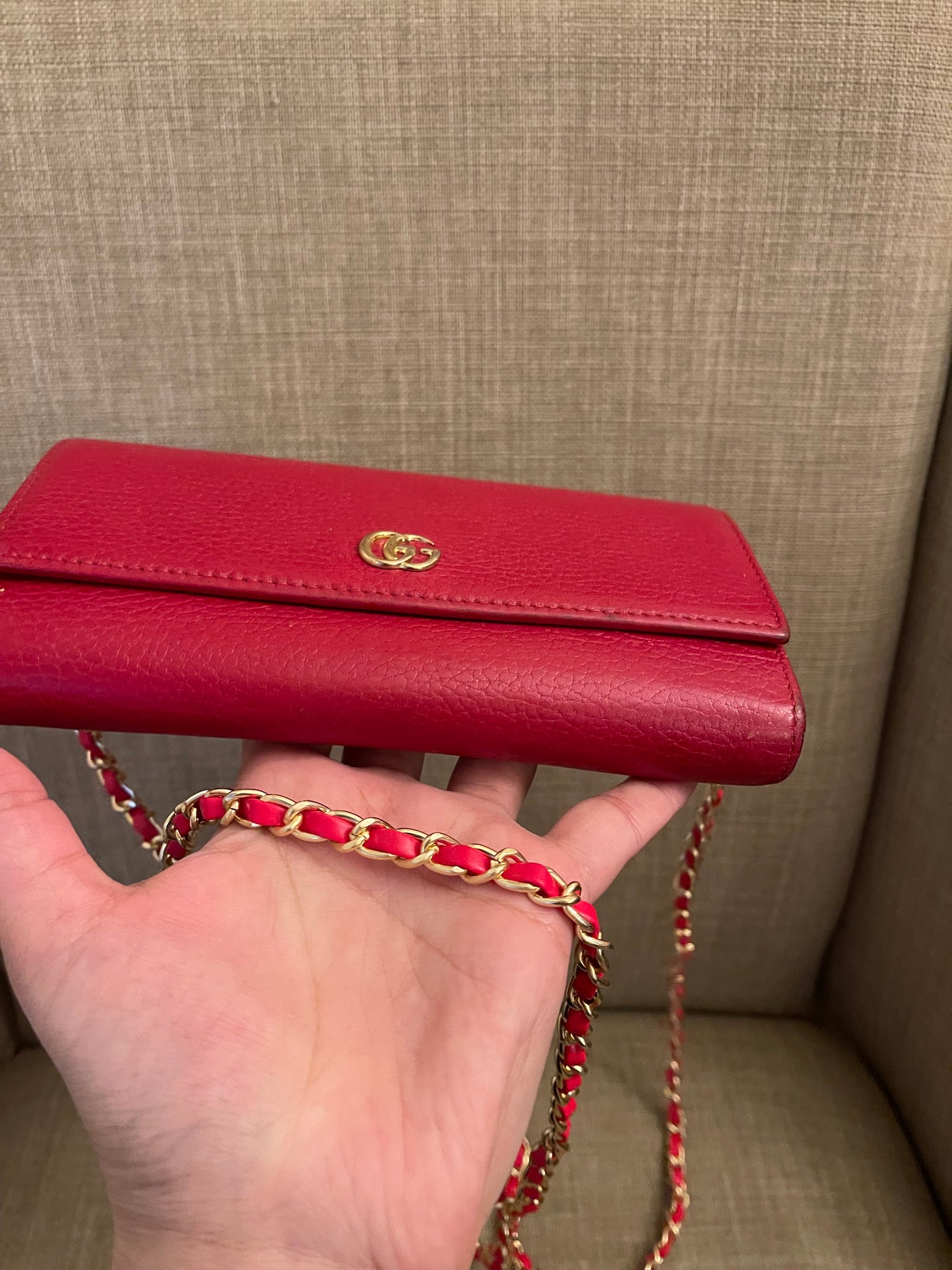 Authentic Gucci gg logo leather long wallet