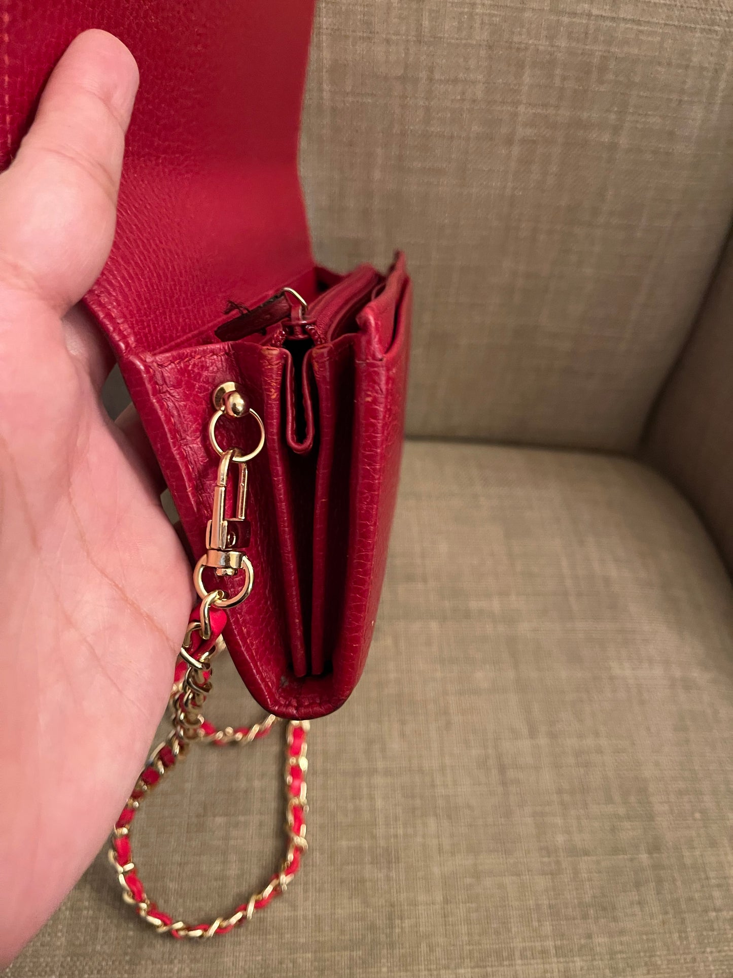 Authentic Gucci gg logo leather long wallet