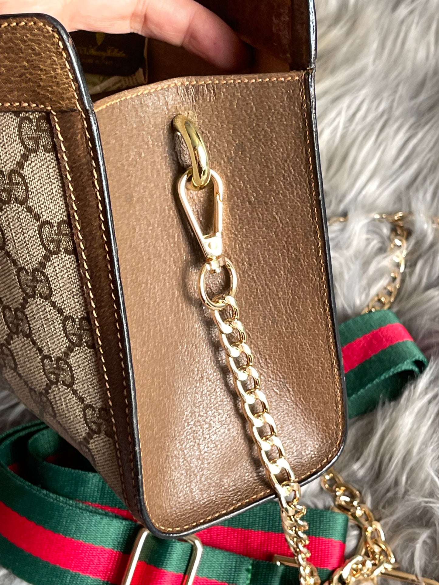 Authentic vintage Gucci web sherry line clutch crossbody bag