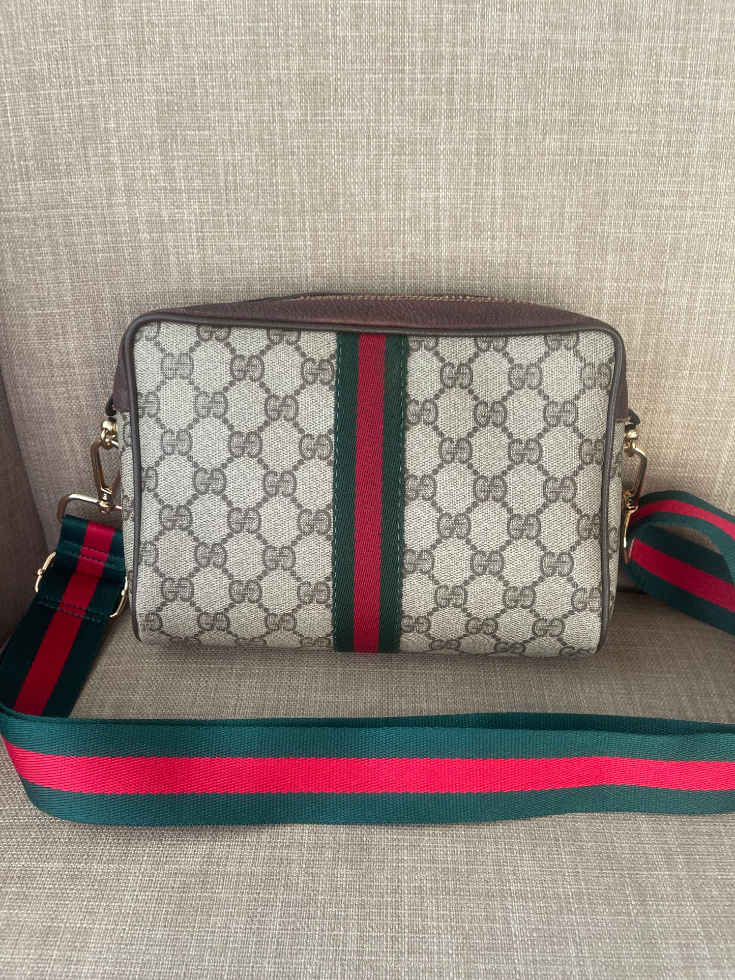 Authentic Gucci web sherry line clutch crossbody