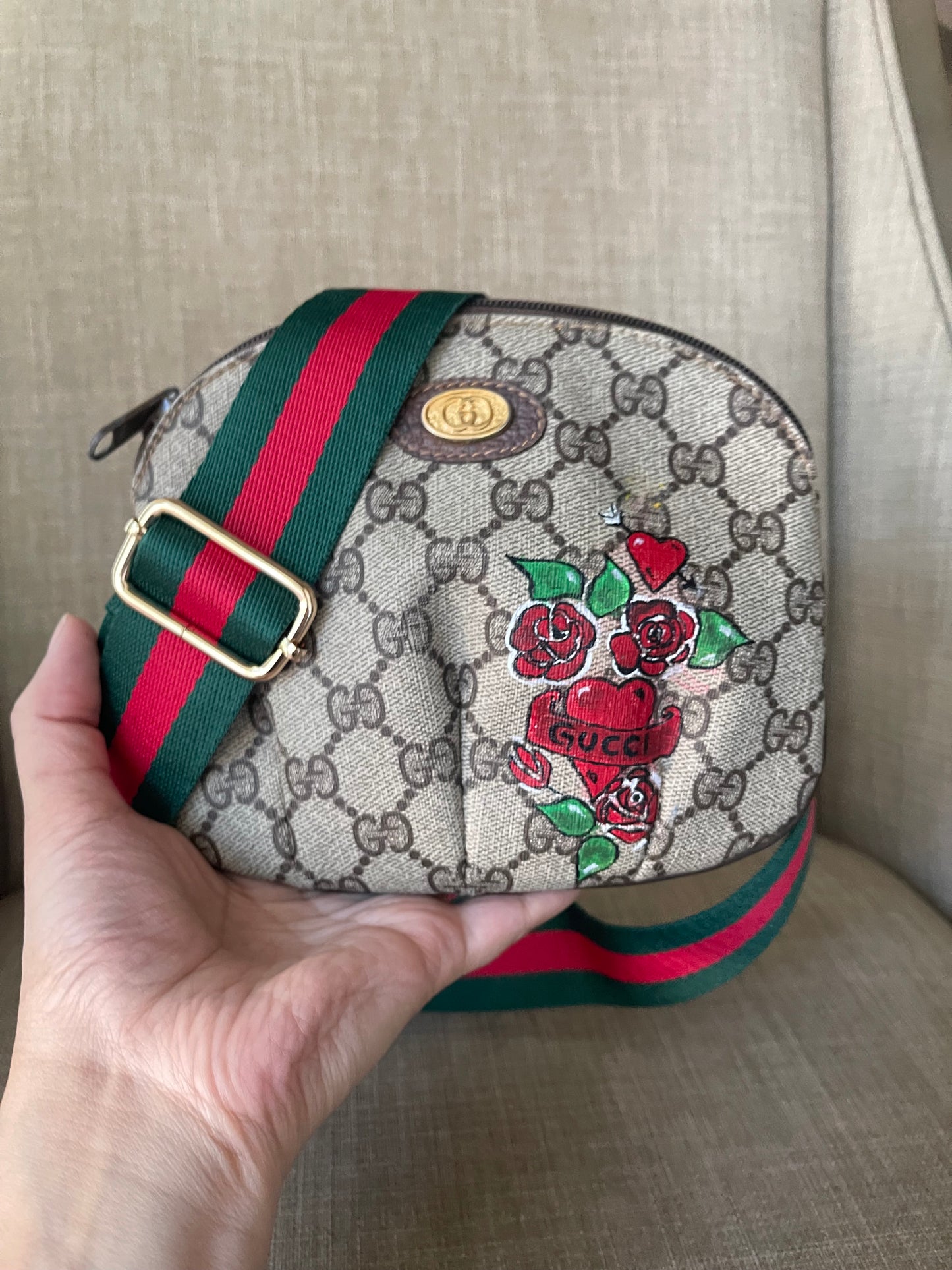 Authentic Gucci vintage GG canvas mini crossbody bag