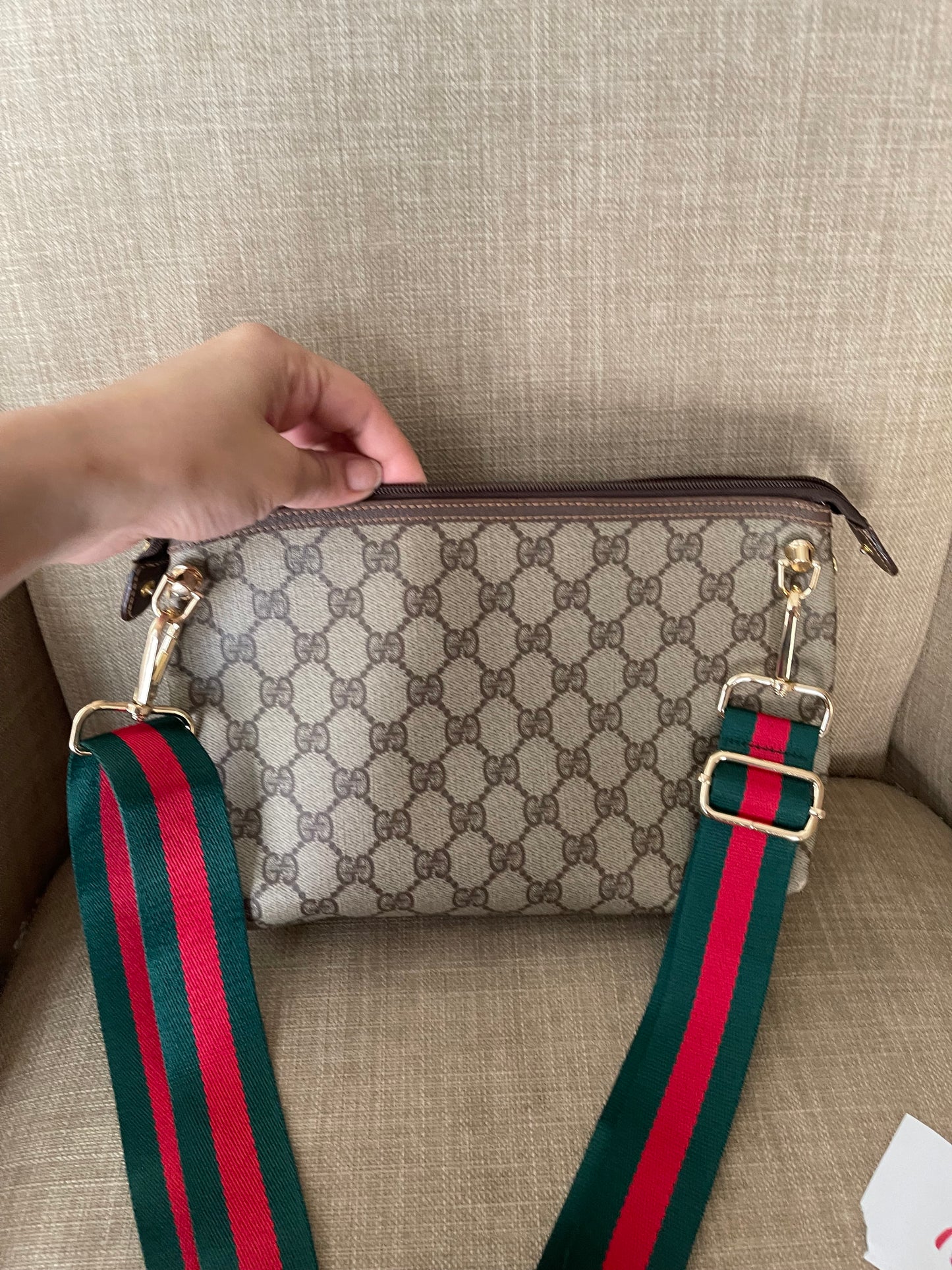 Authentic Gucci vintage web sherry line clutch crossbody
