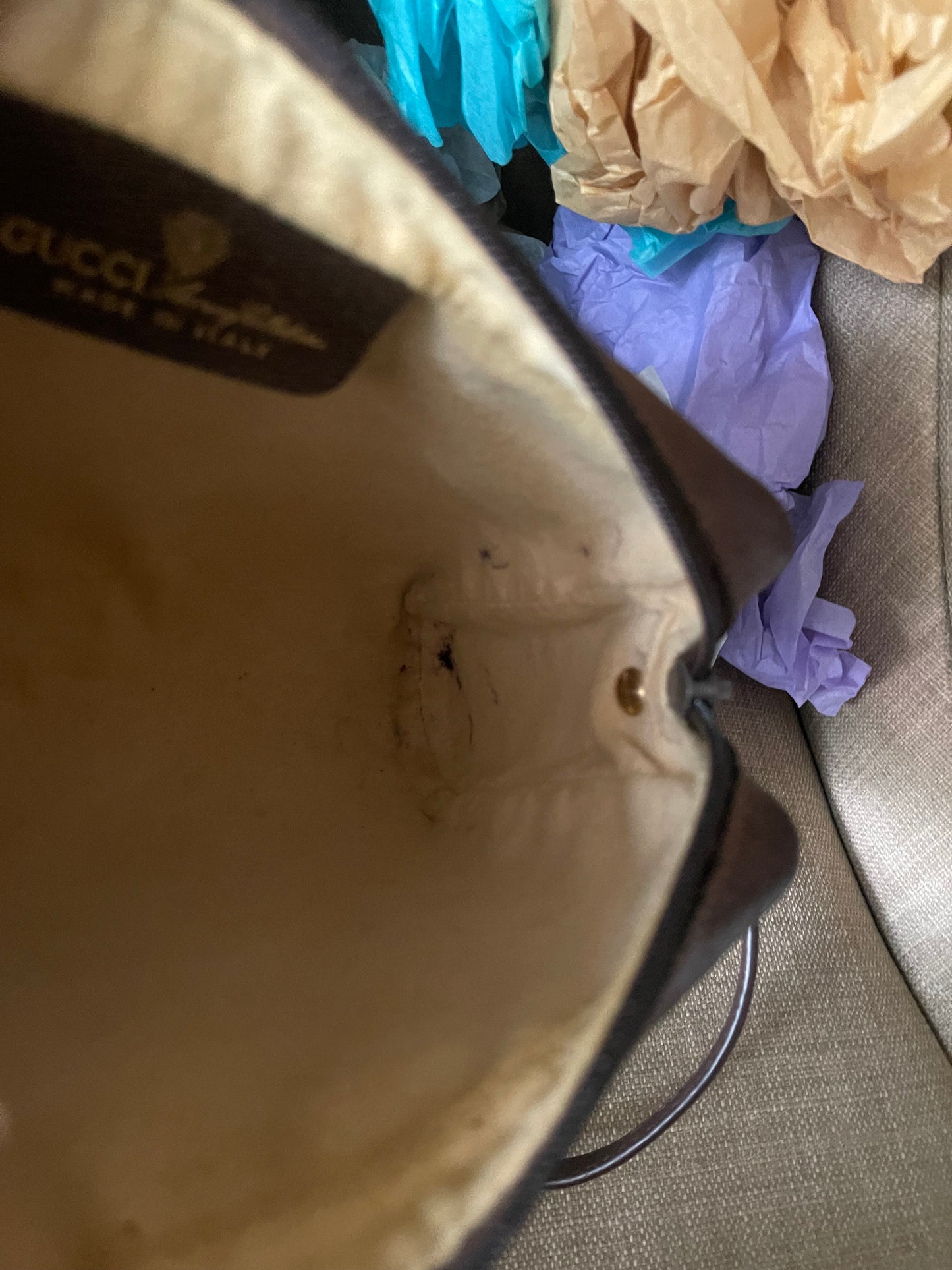 Authentic vintage Gucci web sherry line clutch crossbody bag