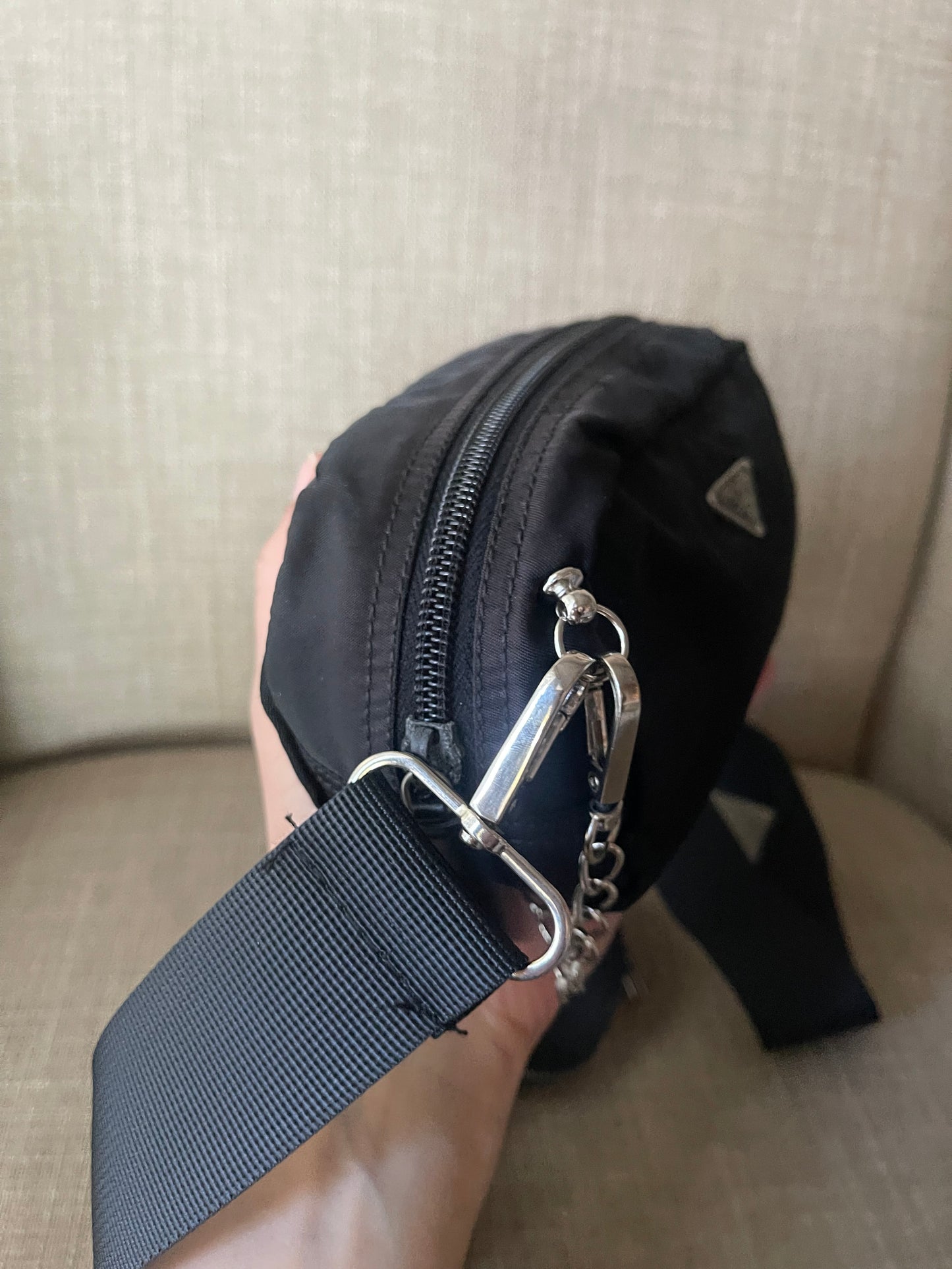 Authentic Prada accessory’s pouch turned into a crossbody