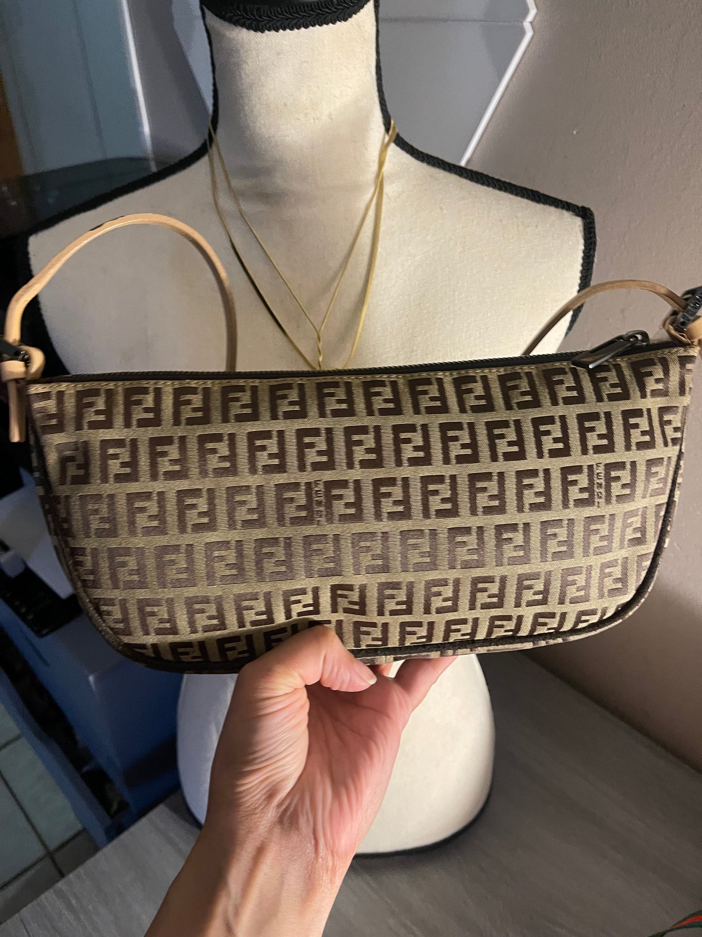 Authentic vintage fendi zucca shoulder bag