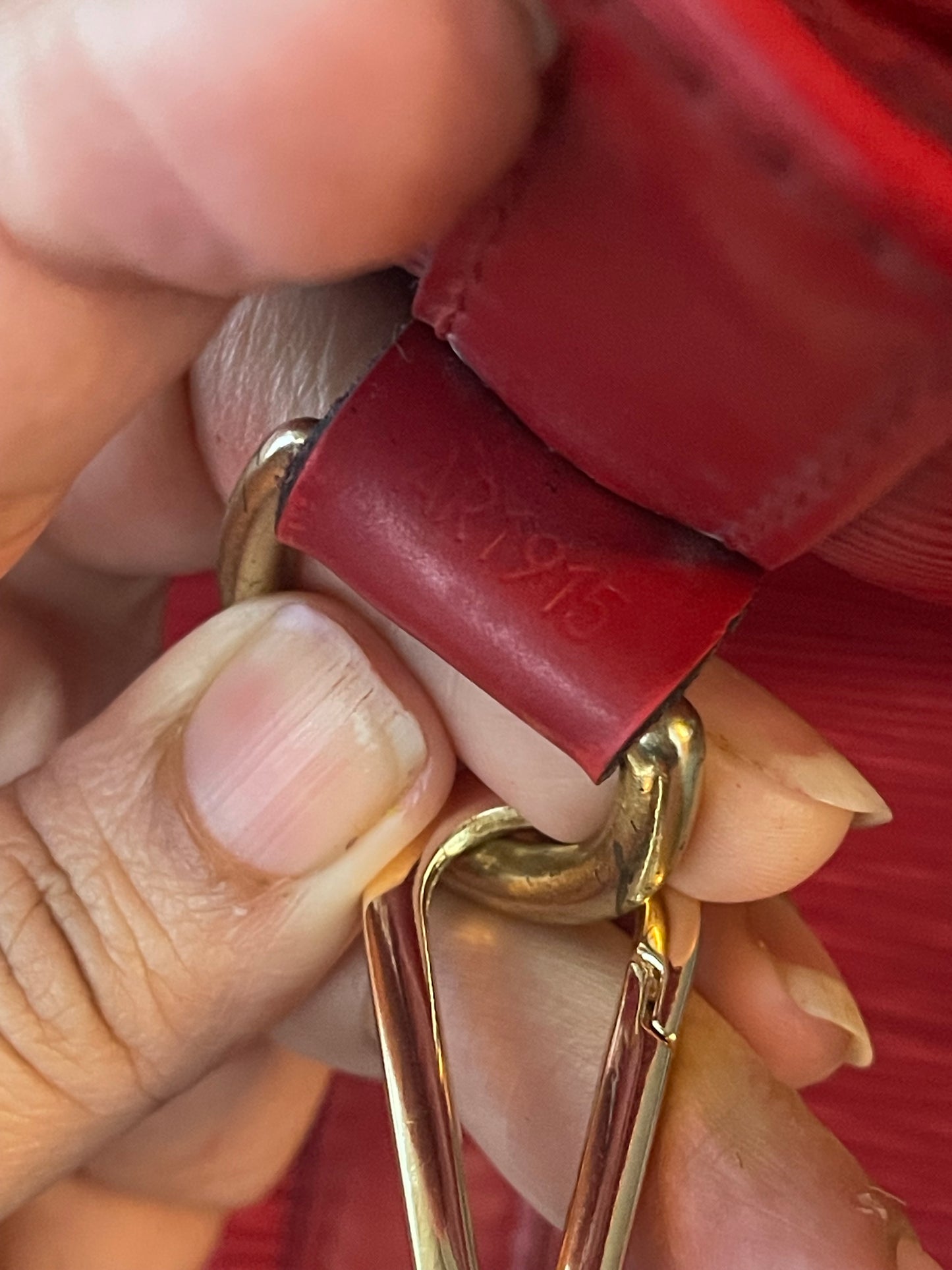 Authentic Louis Vuitton Epi noe shoulder bag red