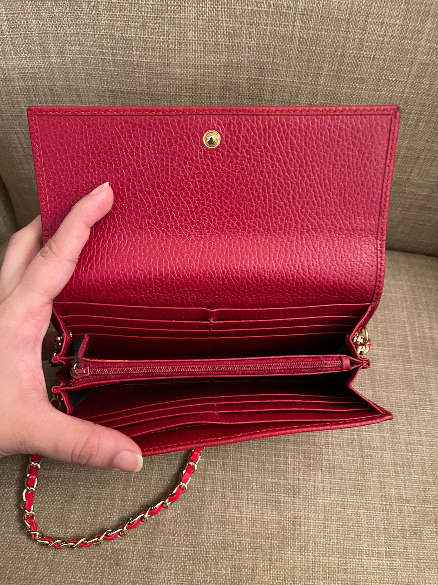 Authentic Gucci gg logo leather long wallet
