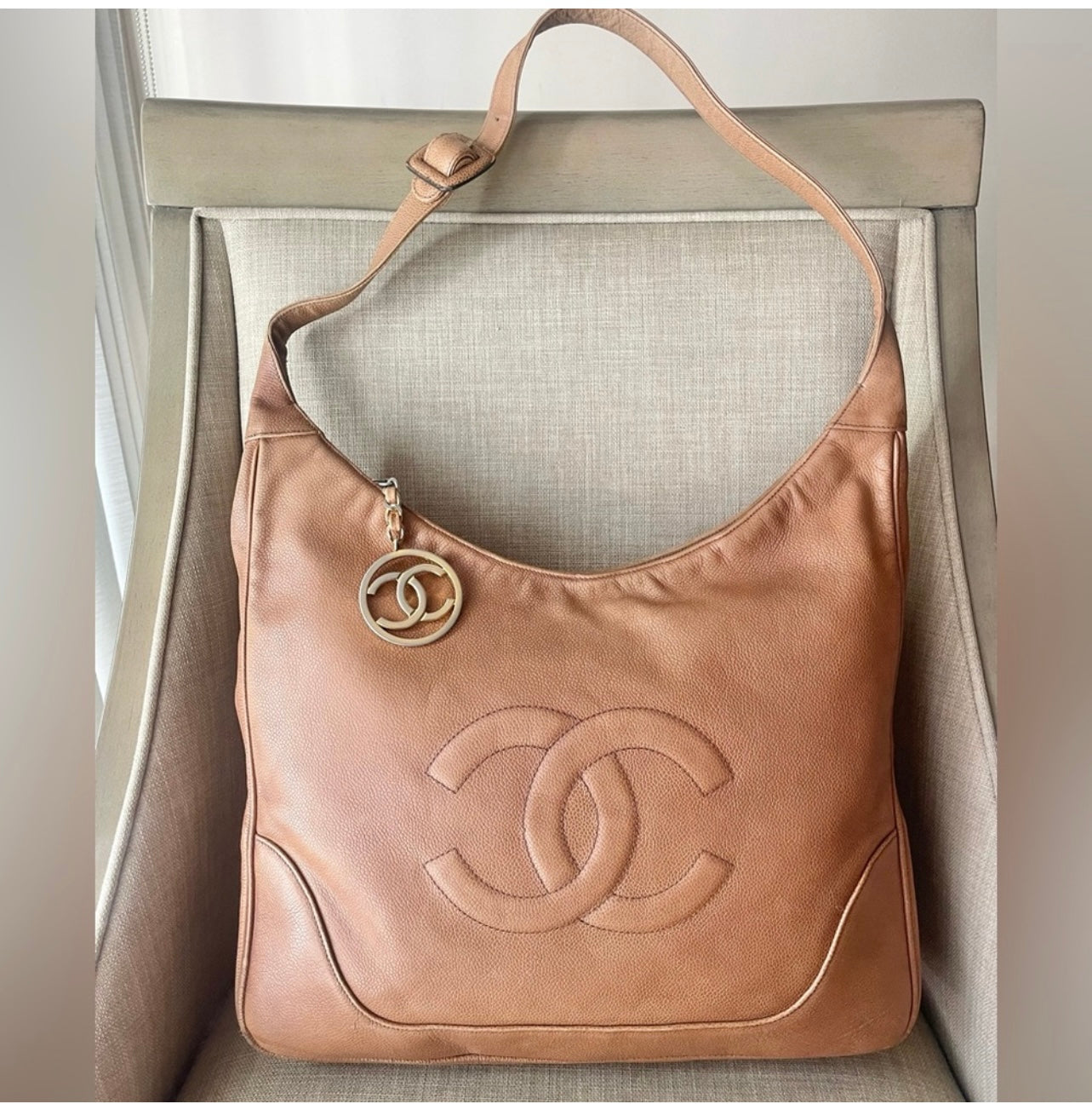 Authentic Chanel vintage hobo shoulder bag