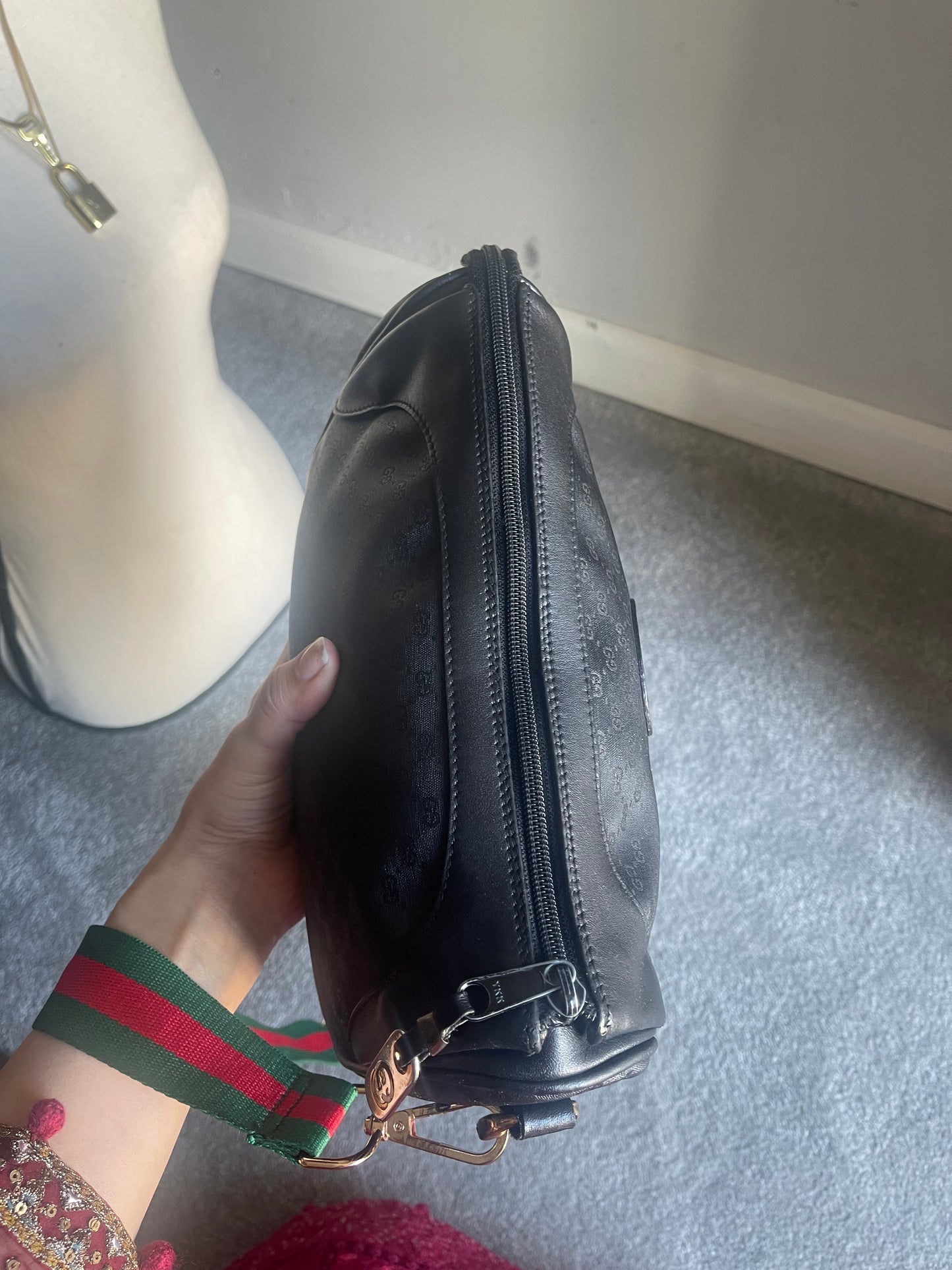 Authentic vintage Gucci black crossbody bag