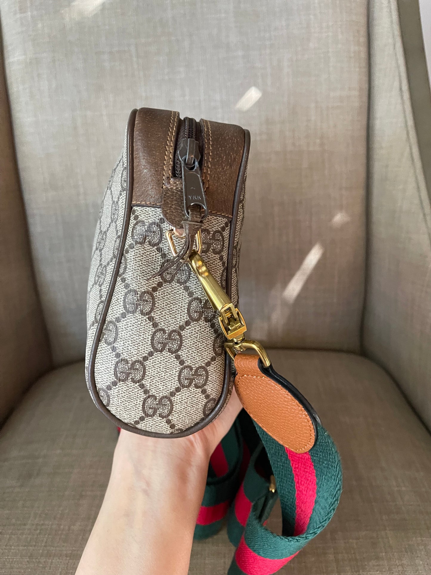 Authentic Gucci vintage web sherry line crossbody bag