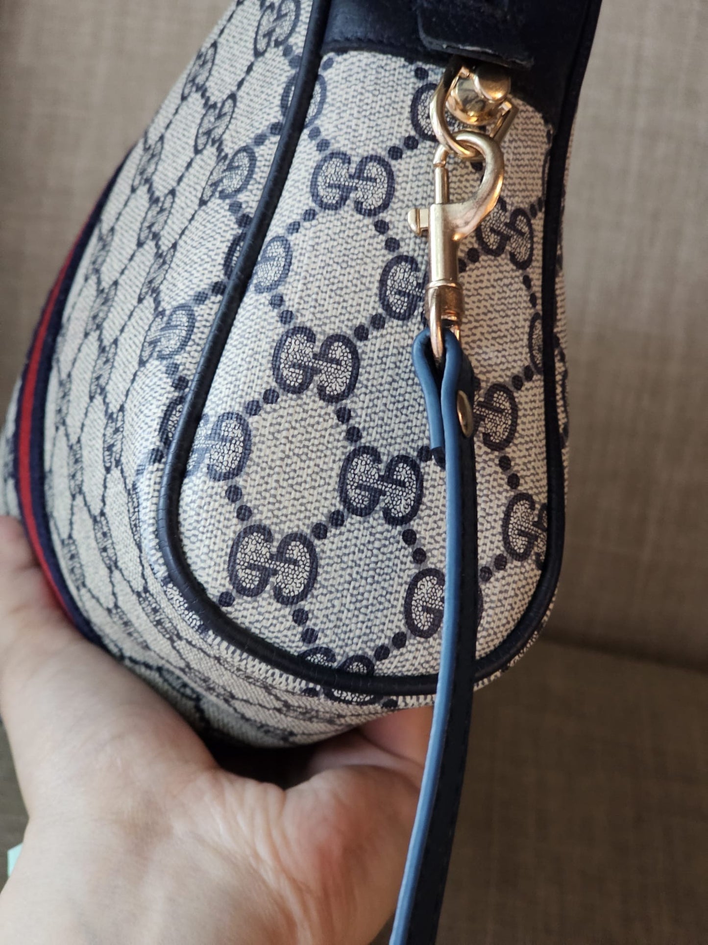 Authentic Gucci vintage web sherry line crossbody bag