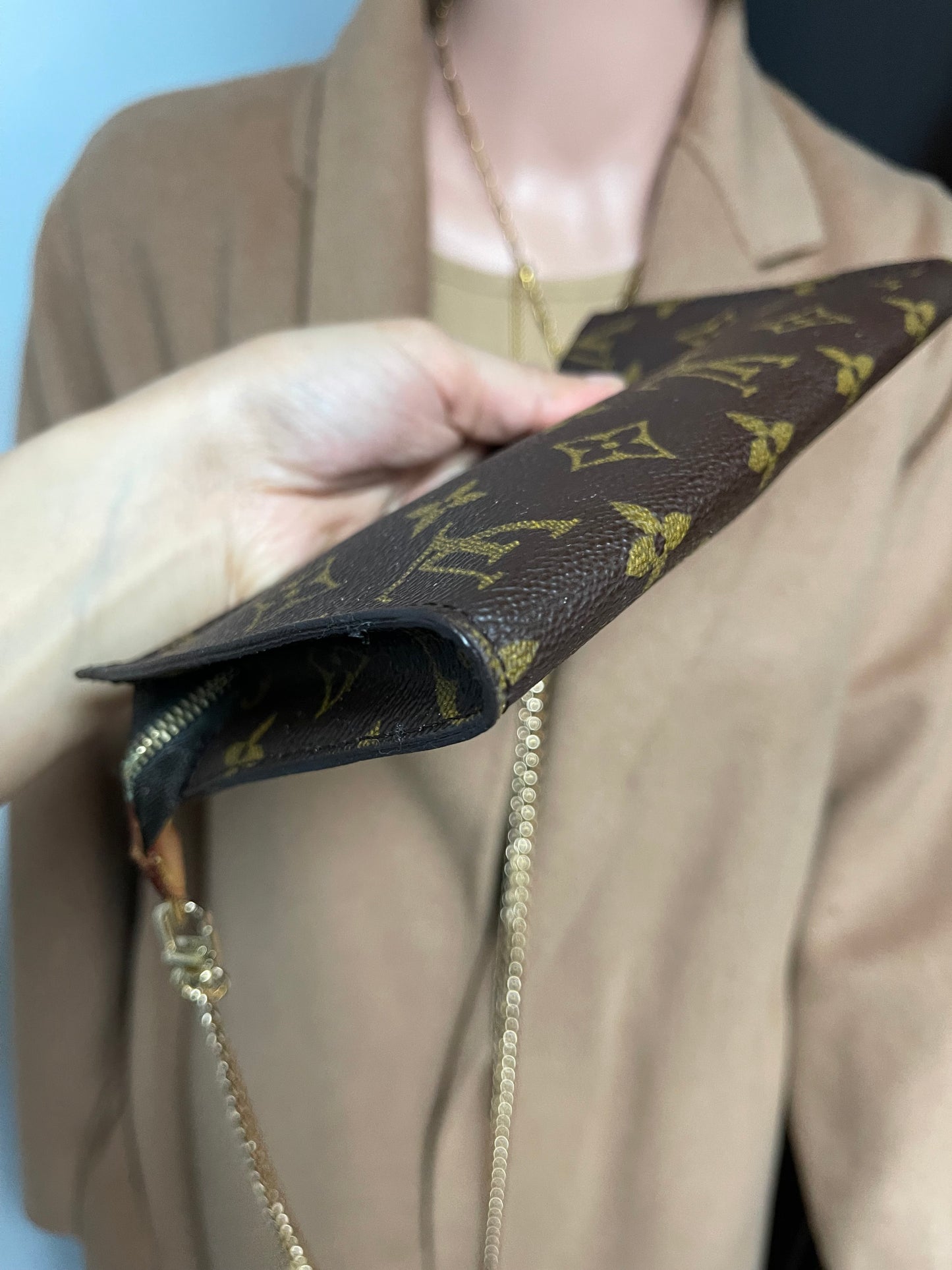 Authentic Louis Vuitton wristlet pouch FL0098 (wN8)