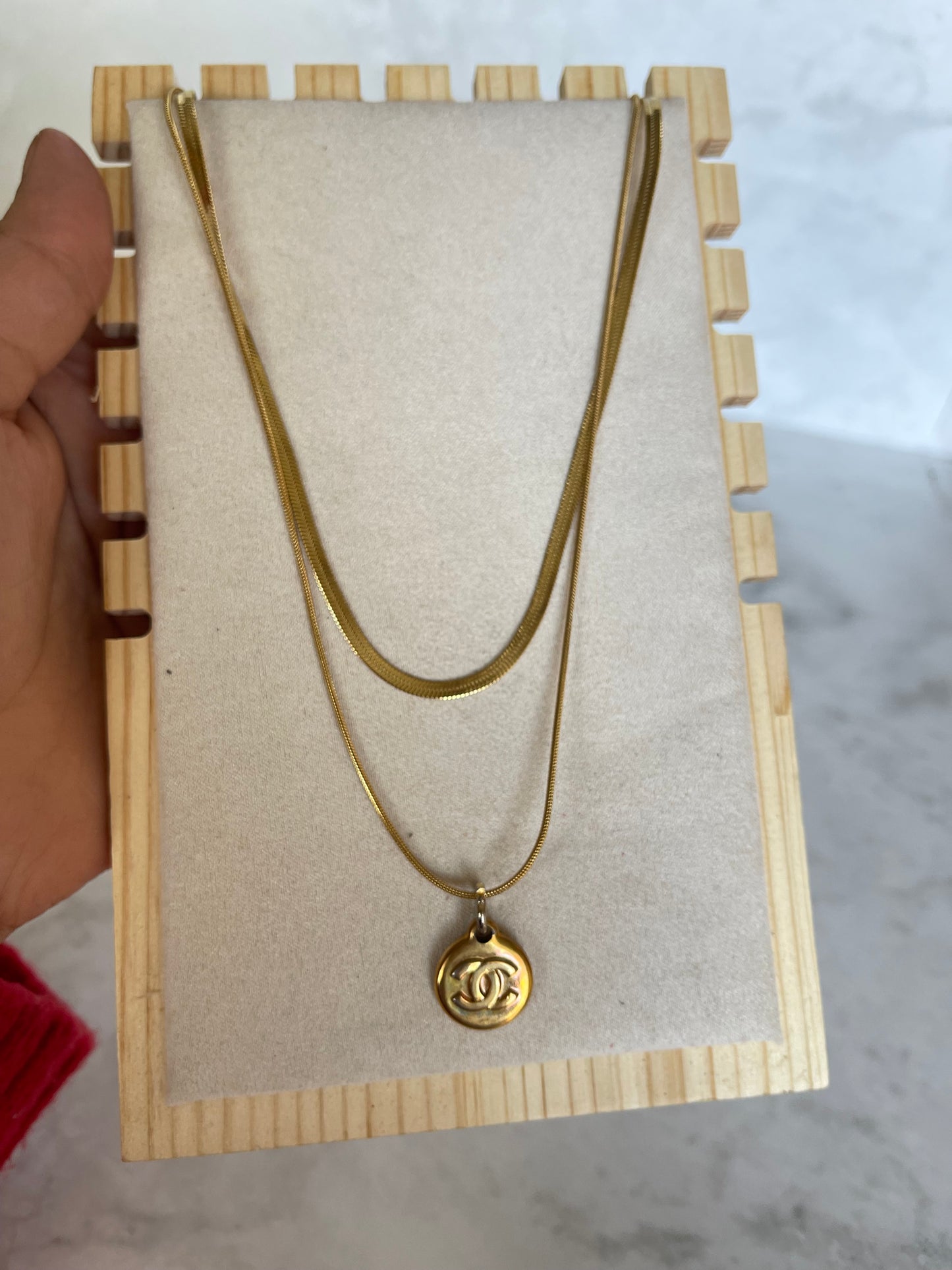Upcycled authentic Chanel charm pendant