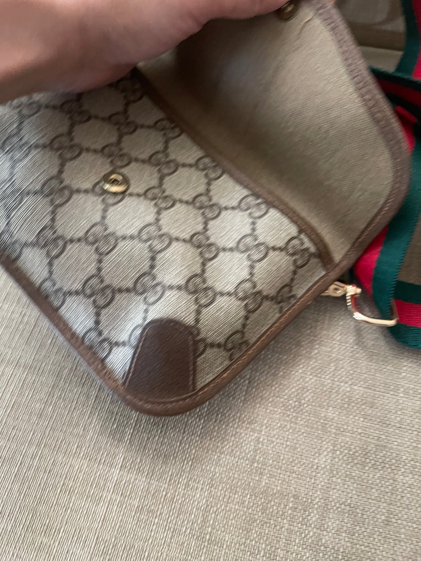 Authentic Gucci vintage web sherry line clutch crossbody bag