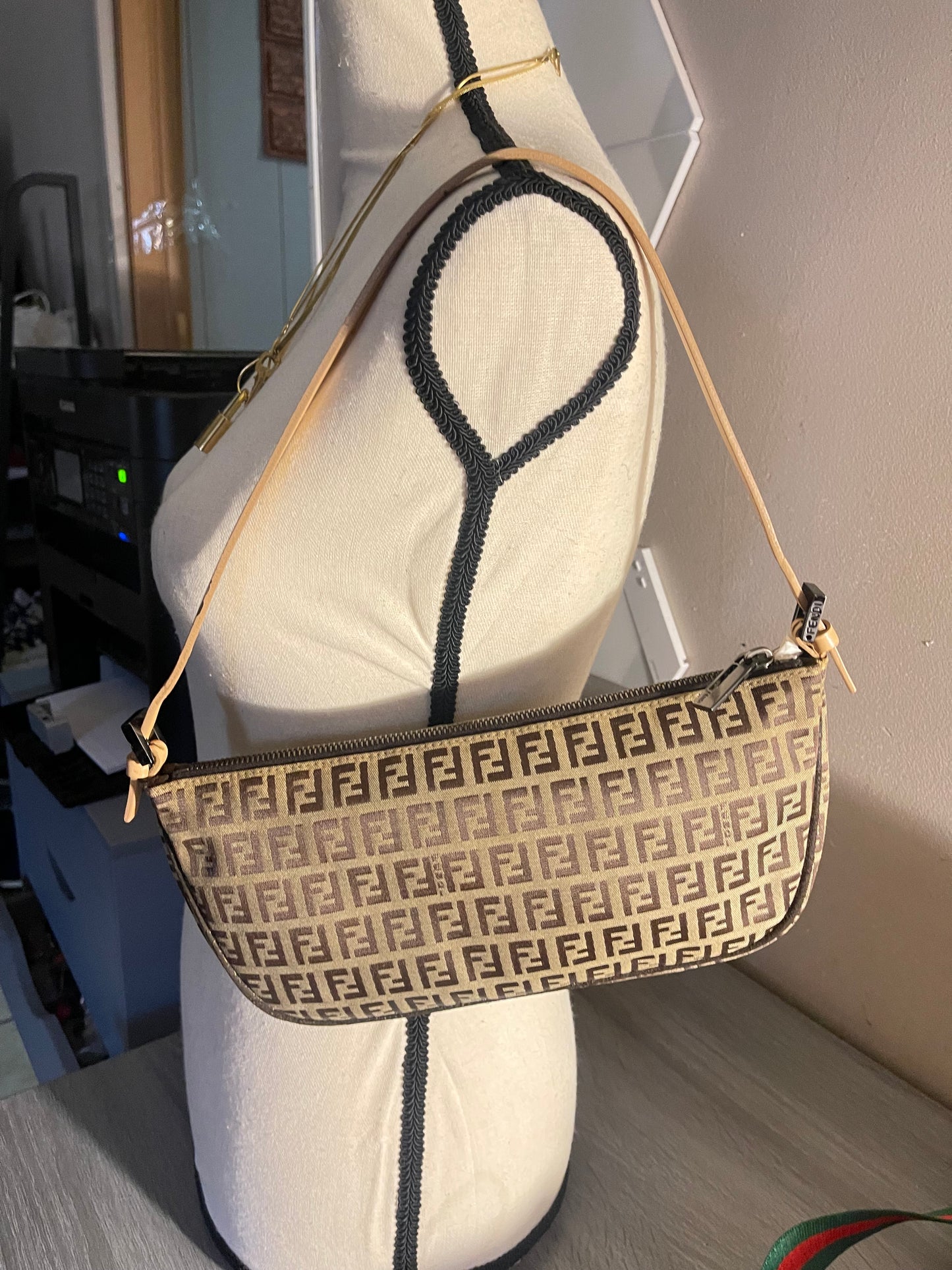 Authentic vintage fendi zucca shoulder bag