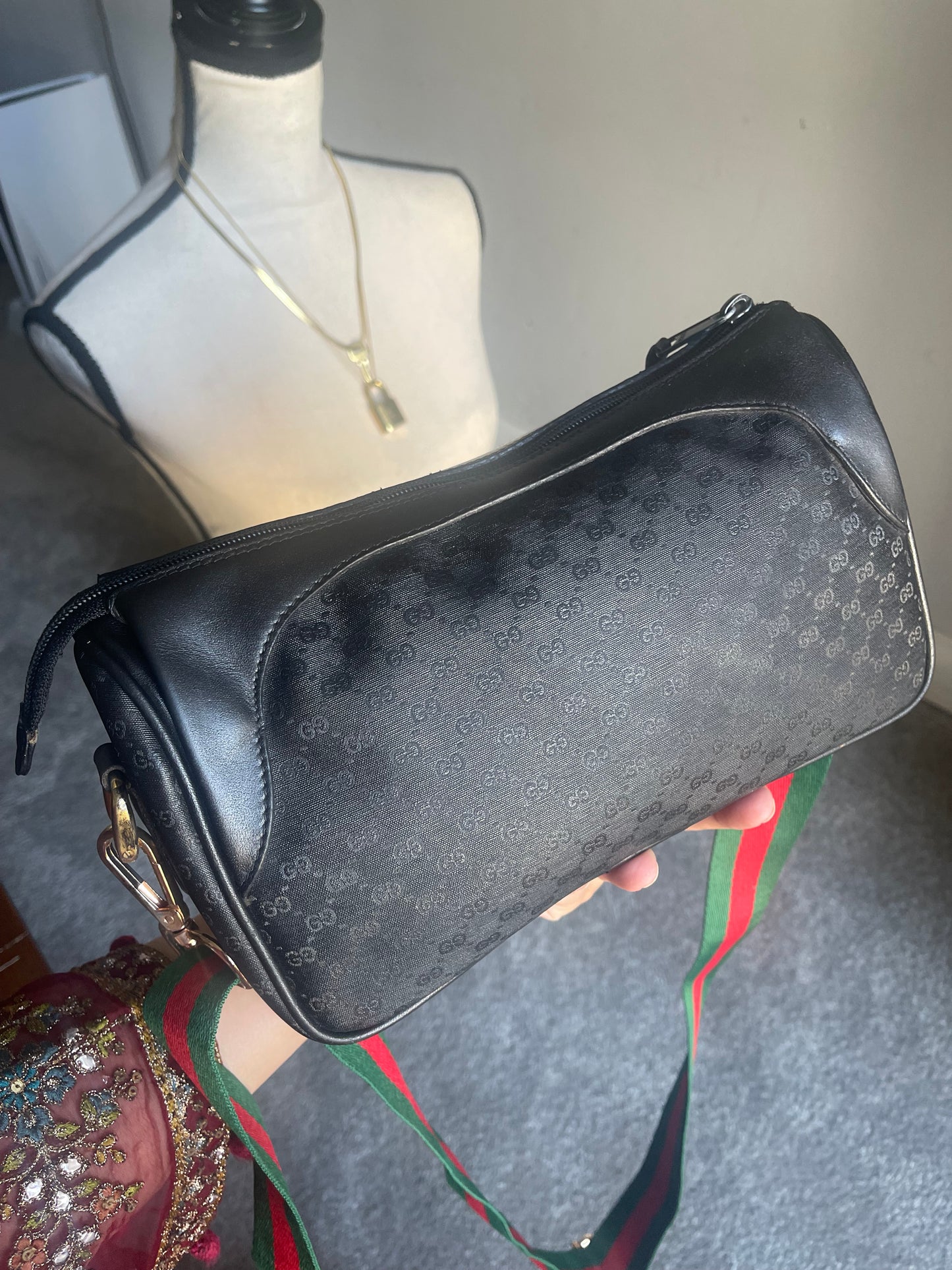 Authentic vintage Gucci black crossbody bag