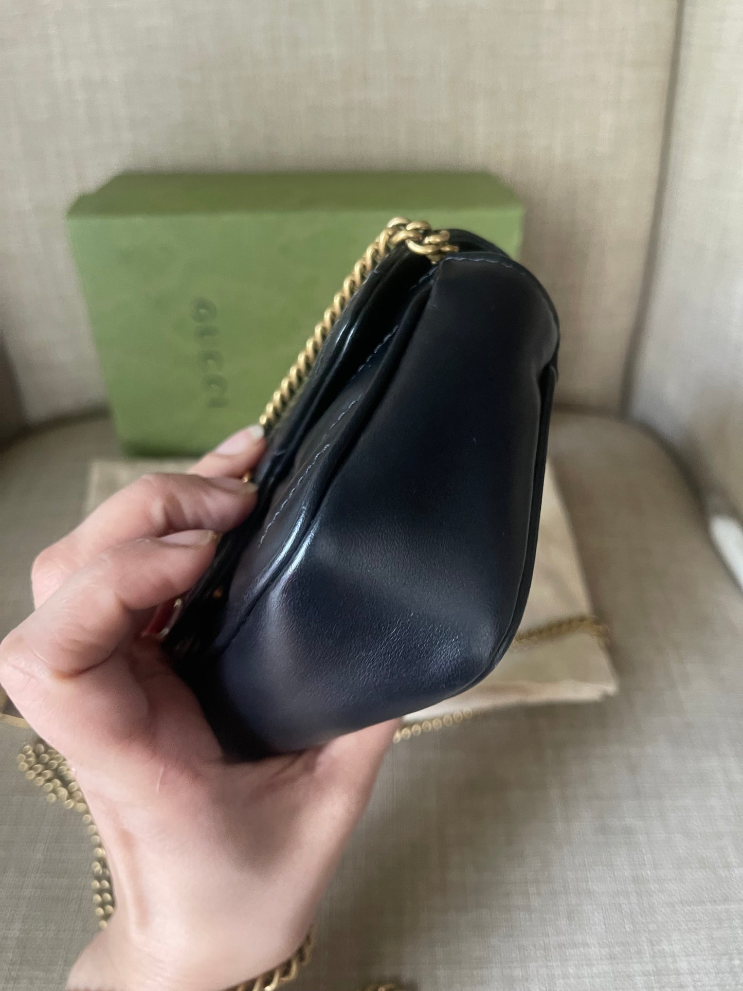 Authentic Gucci mini marmont bag black