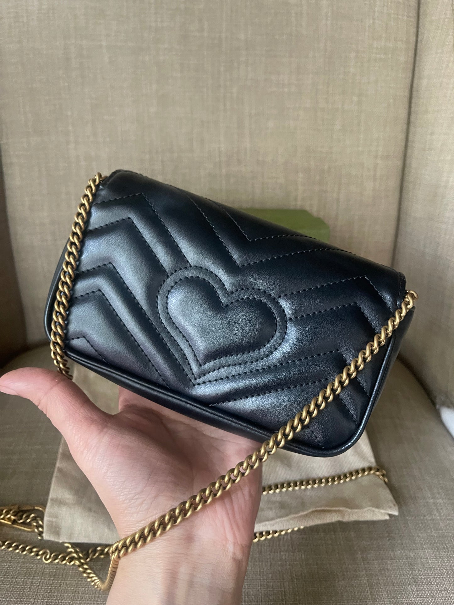 Authentic Gucci mini marmont bag black