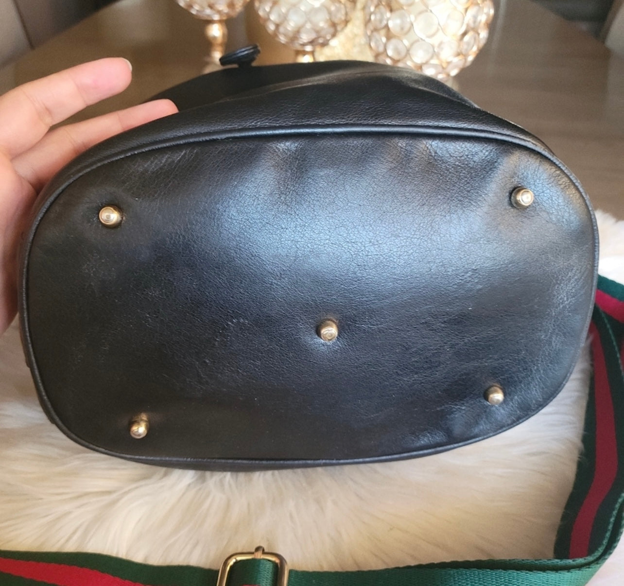 Auth Gucci bamboo vintage shoulder bag