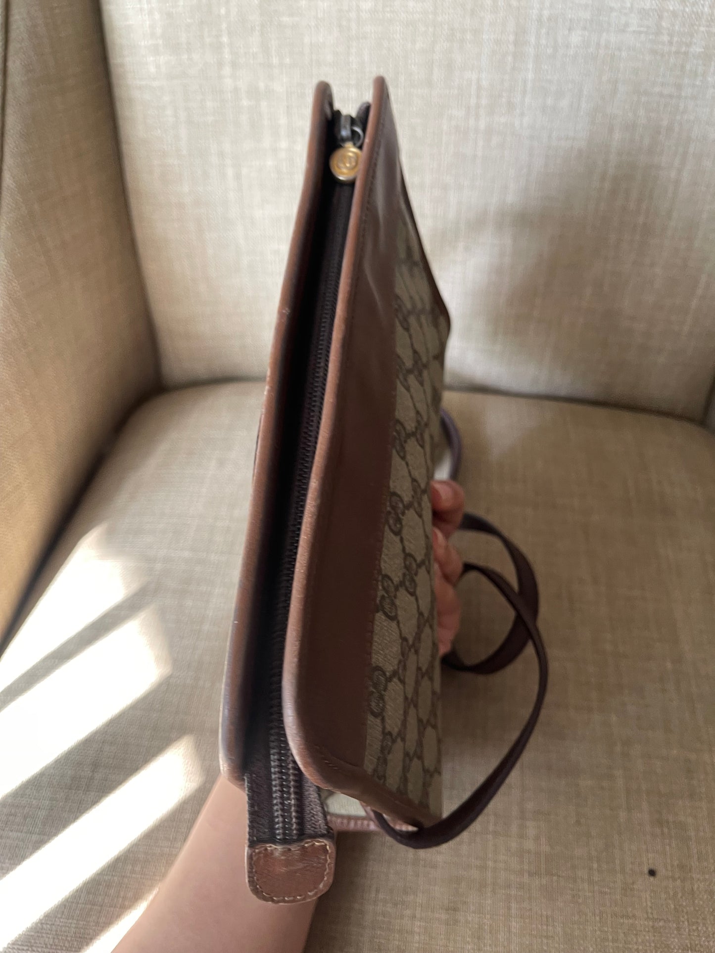 Authentic Gucci GG canvas clutch bag