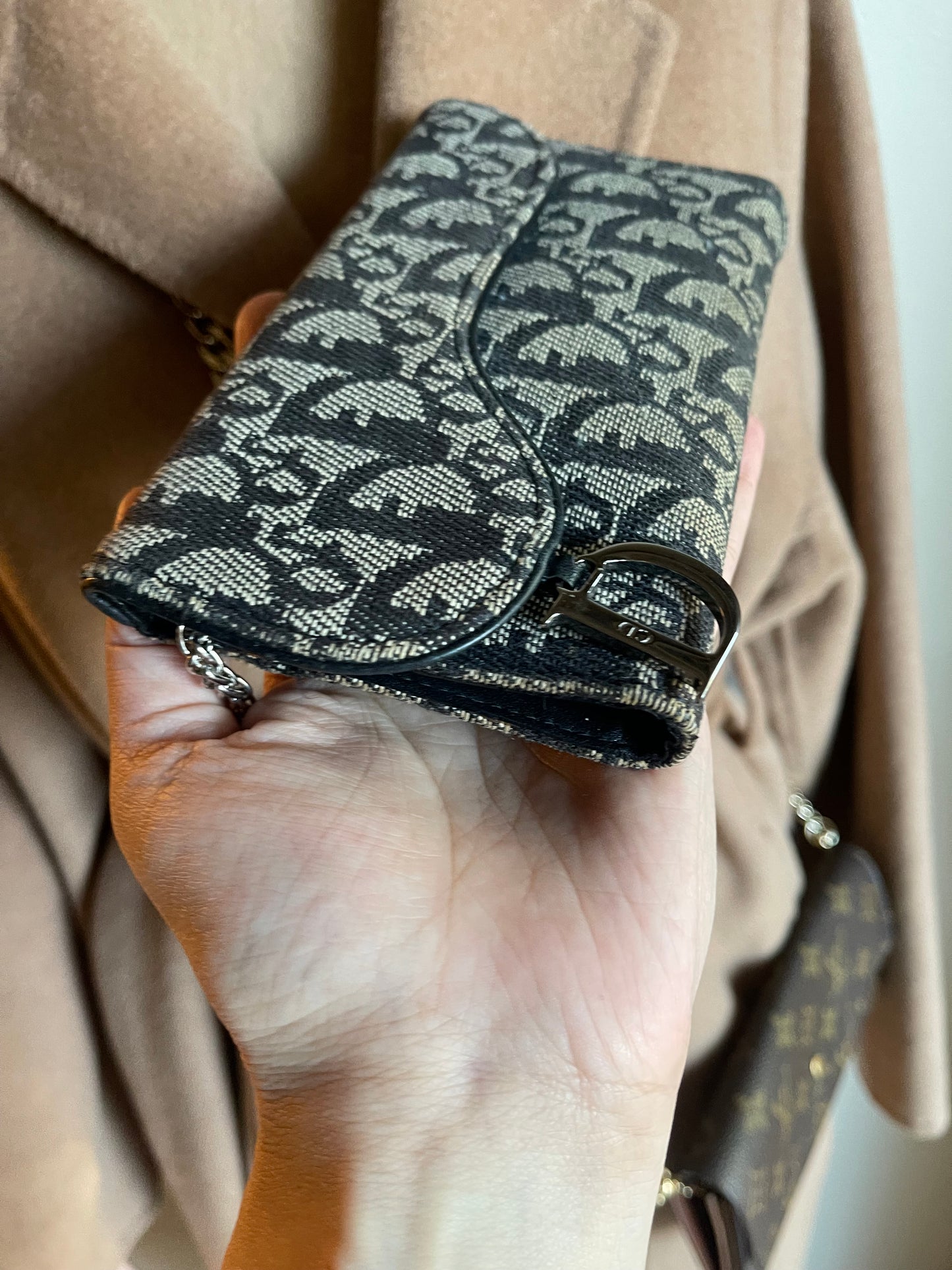 Authentic Dior vintage D ring wallet