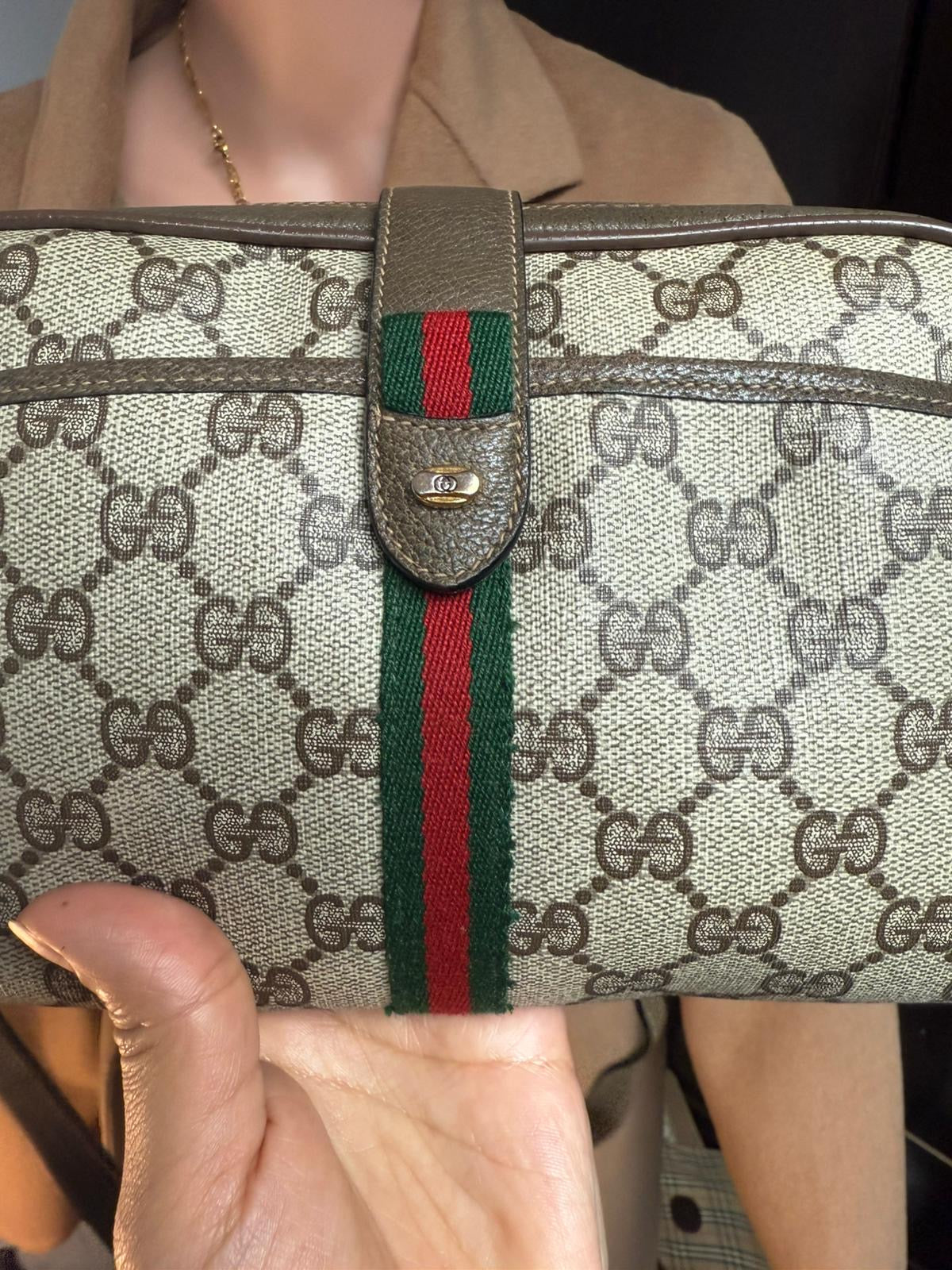 Authentic Gucci vintage web sherry line shoulder bag