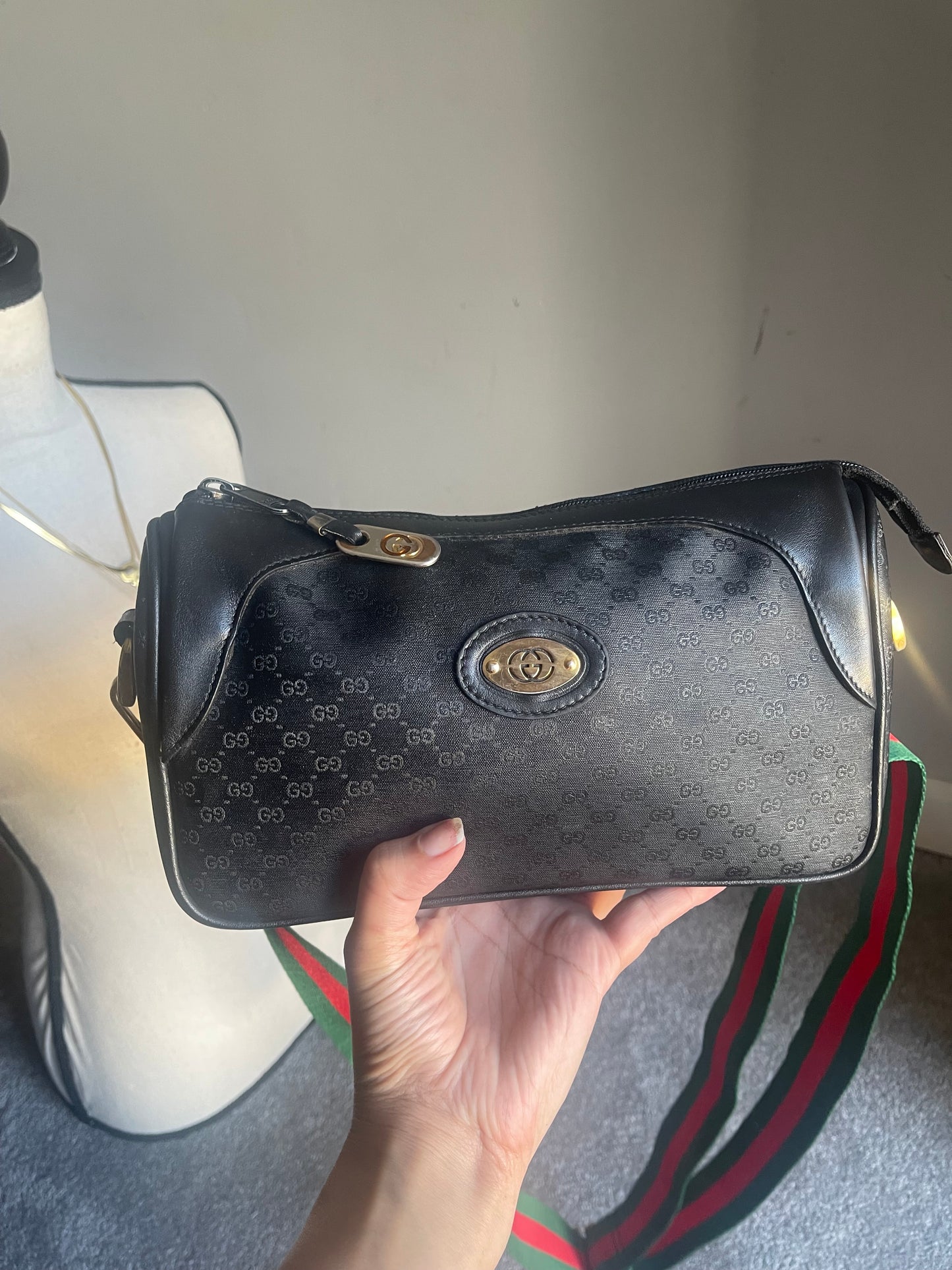 Authentic vintage Gucci black crossbody bag