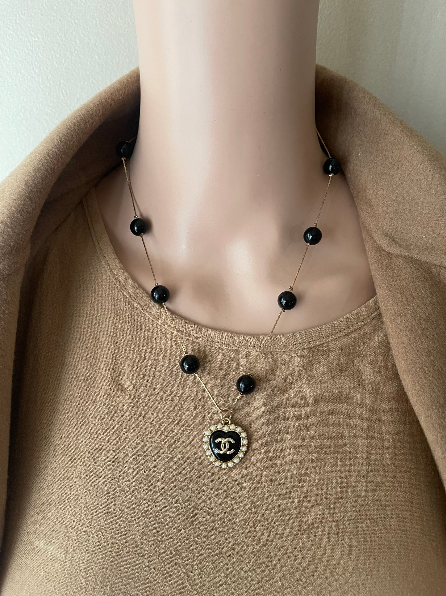 Upcycled Chanel charm necklace