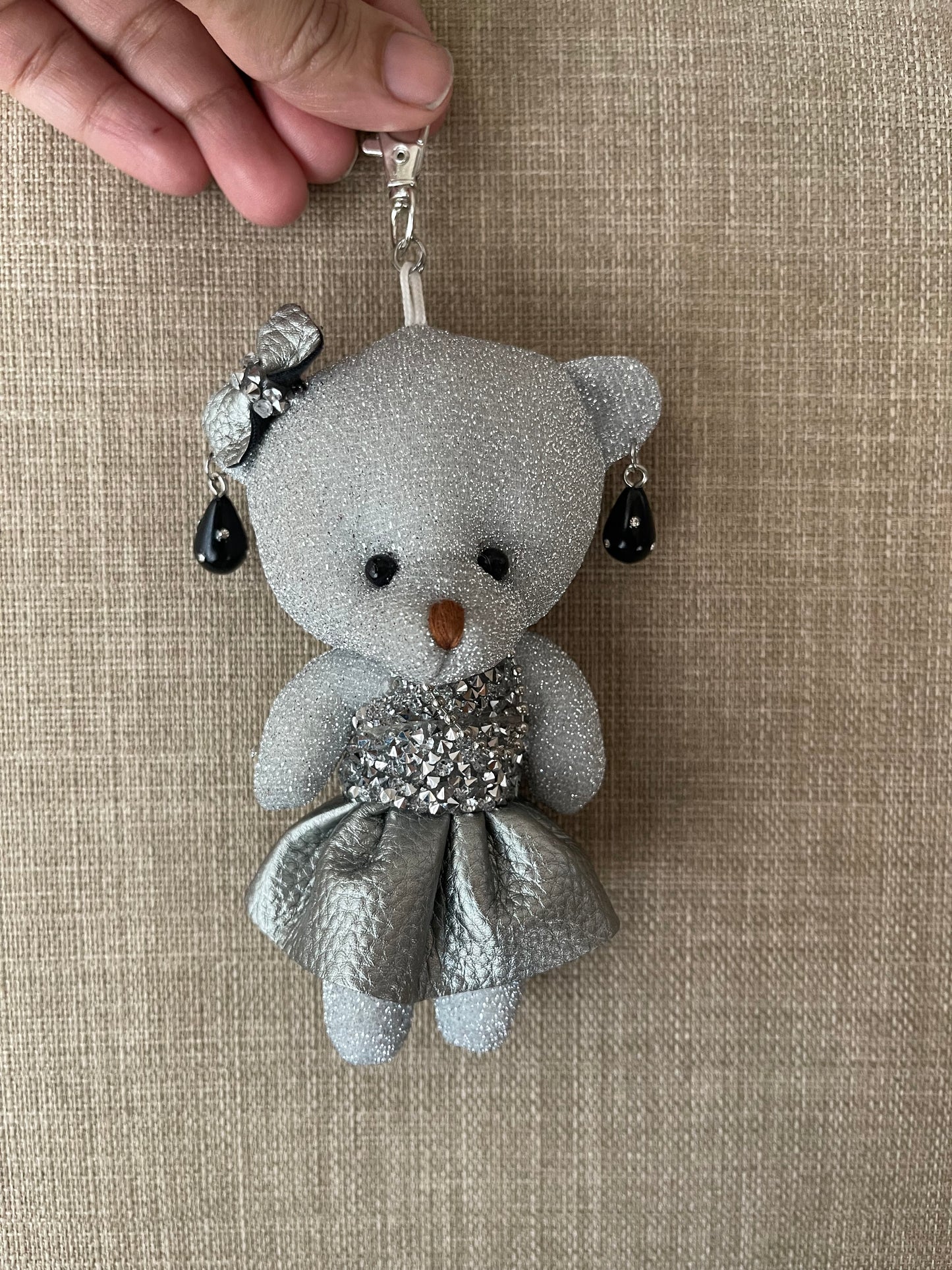Handmade teddy key chain + bag charm