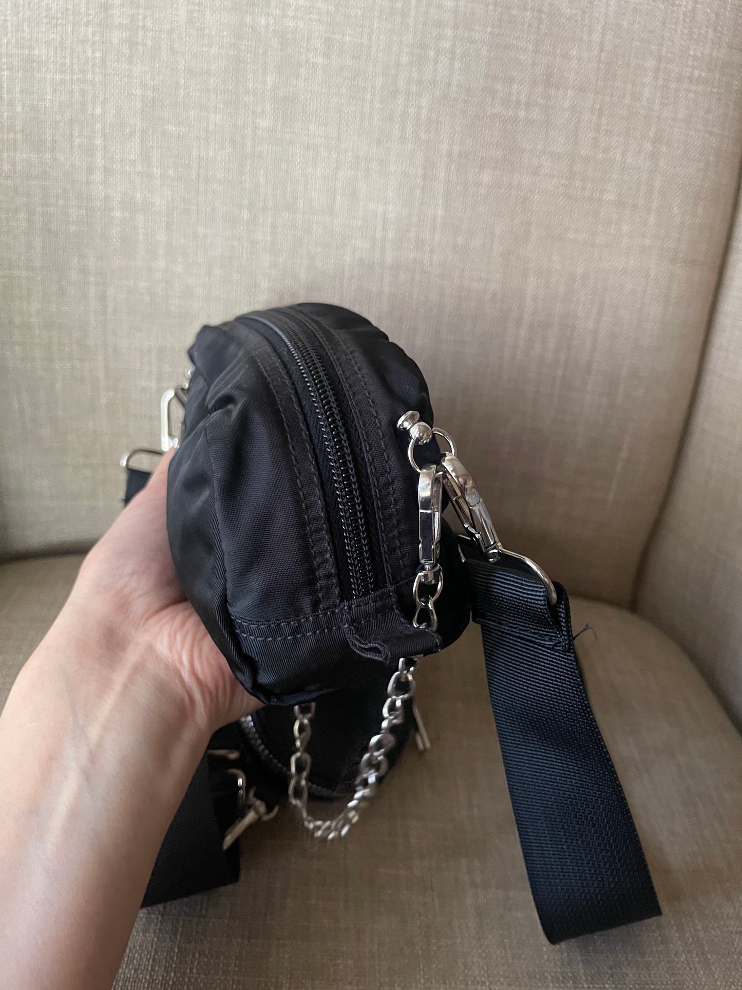 Authentic Prada accessory’s pouch turned into a crossbody